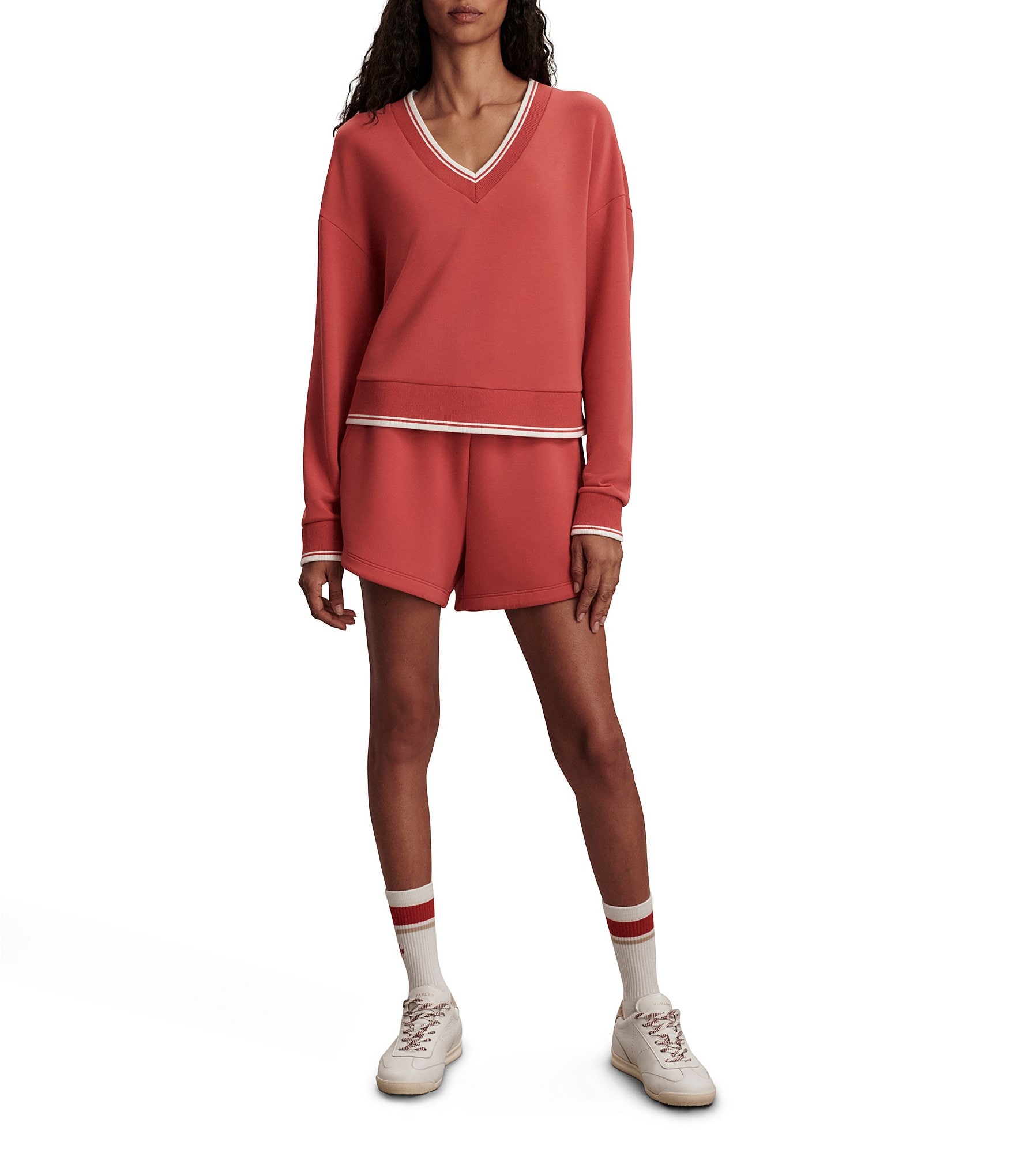 Varley Blithe V-Neck Long Sleeve Cropped Sweatshirt