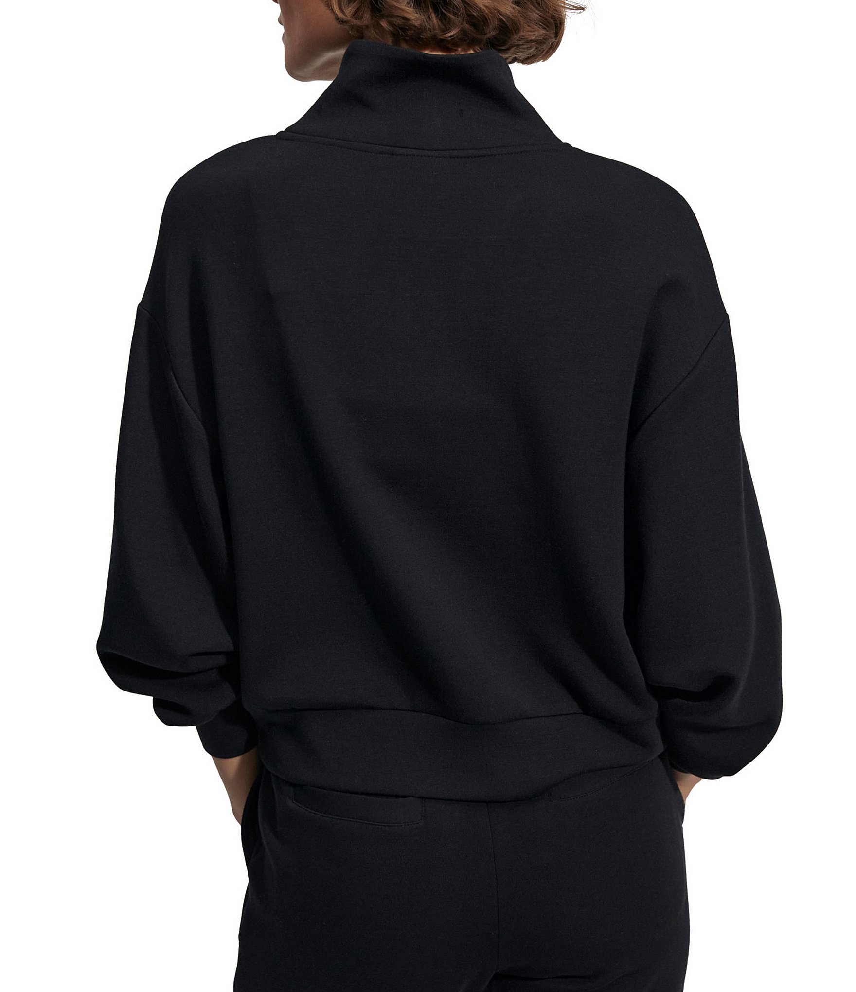 Varley Davidson DoubleSoft® Stand Collar V-Neck Quater Zip Long Sleeve Sweat Jacket