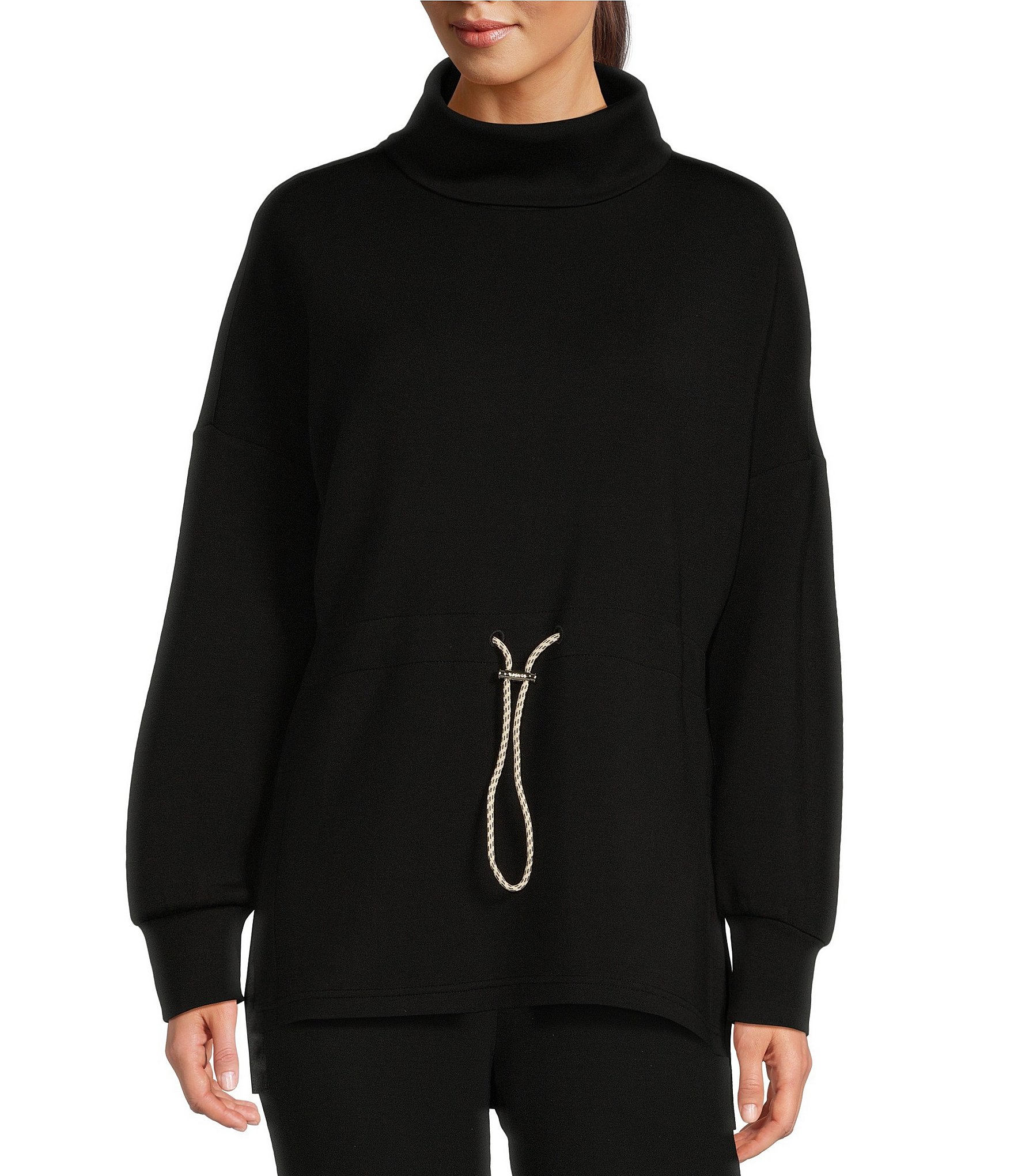 Varley Freya DoubleSoft® Rolled Turtleneck Drawstring Waist Hi-Low Pullover Sweatshirt