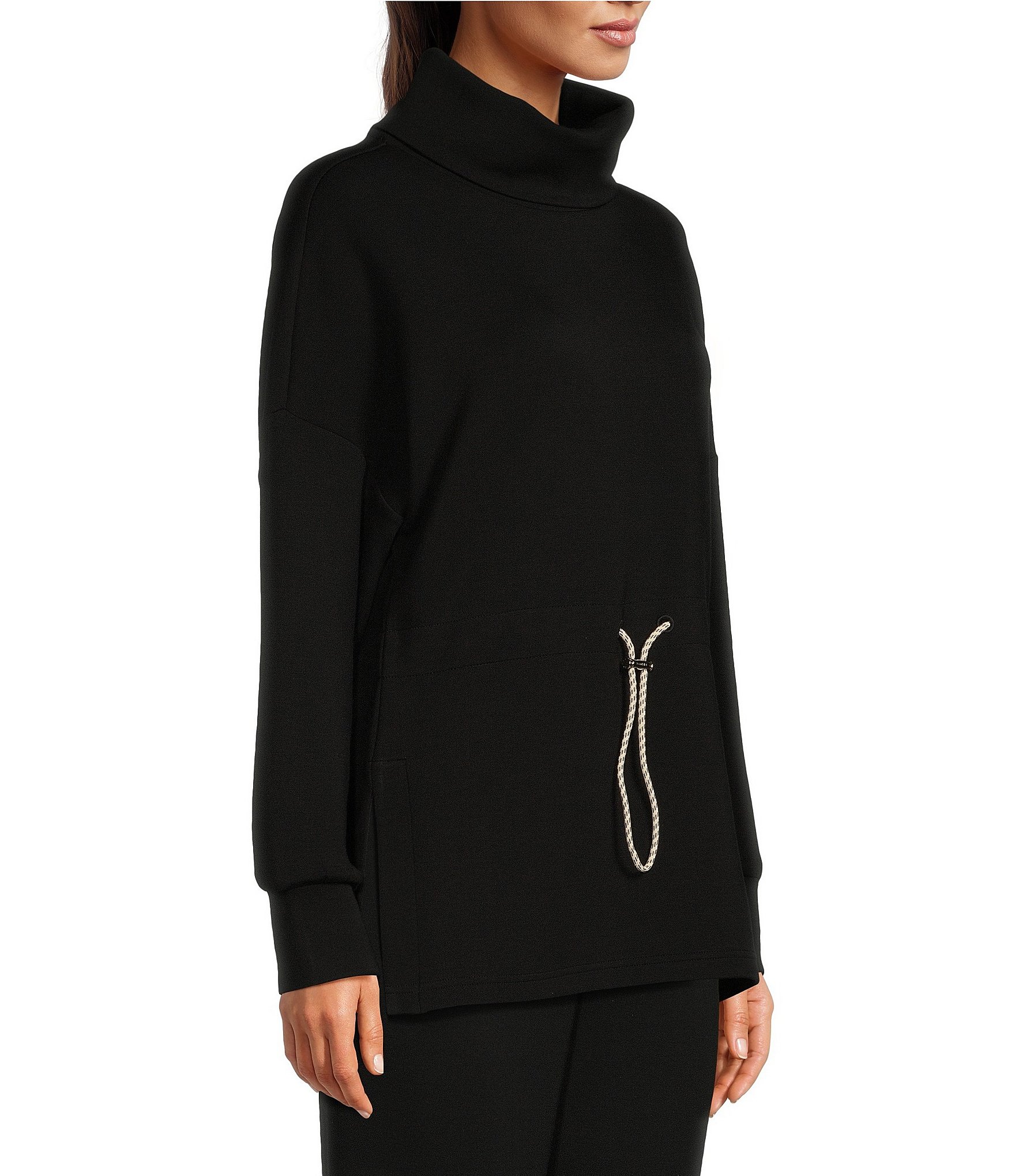 Varley Freya DoubleSoft® Rolled Turtleneck Drawstring Waist Hi-Low Pullover Sweatshirt