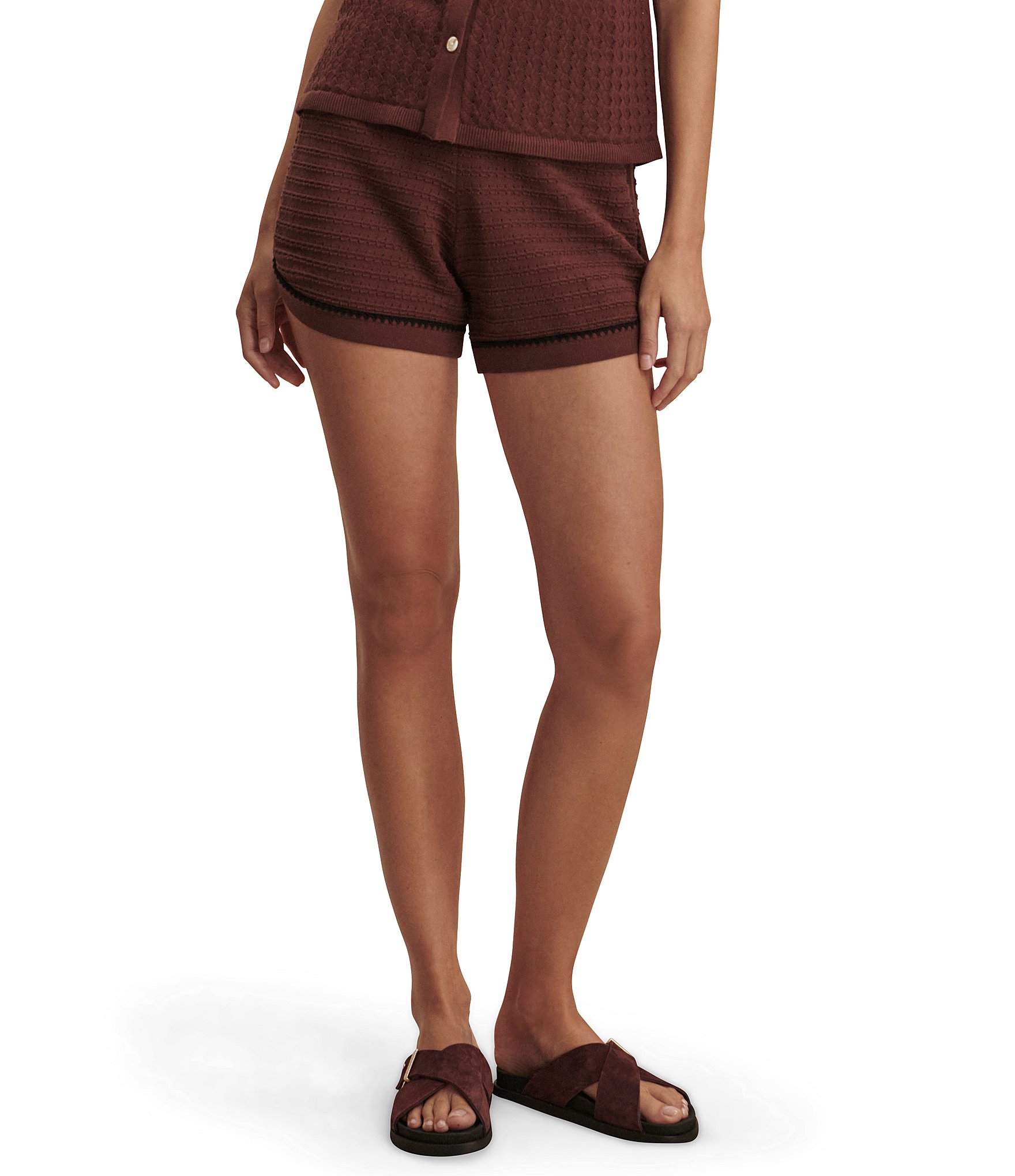 Varley Modern Knit Drawstring Waist Curved Hem Coordinating Shorts