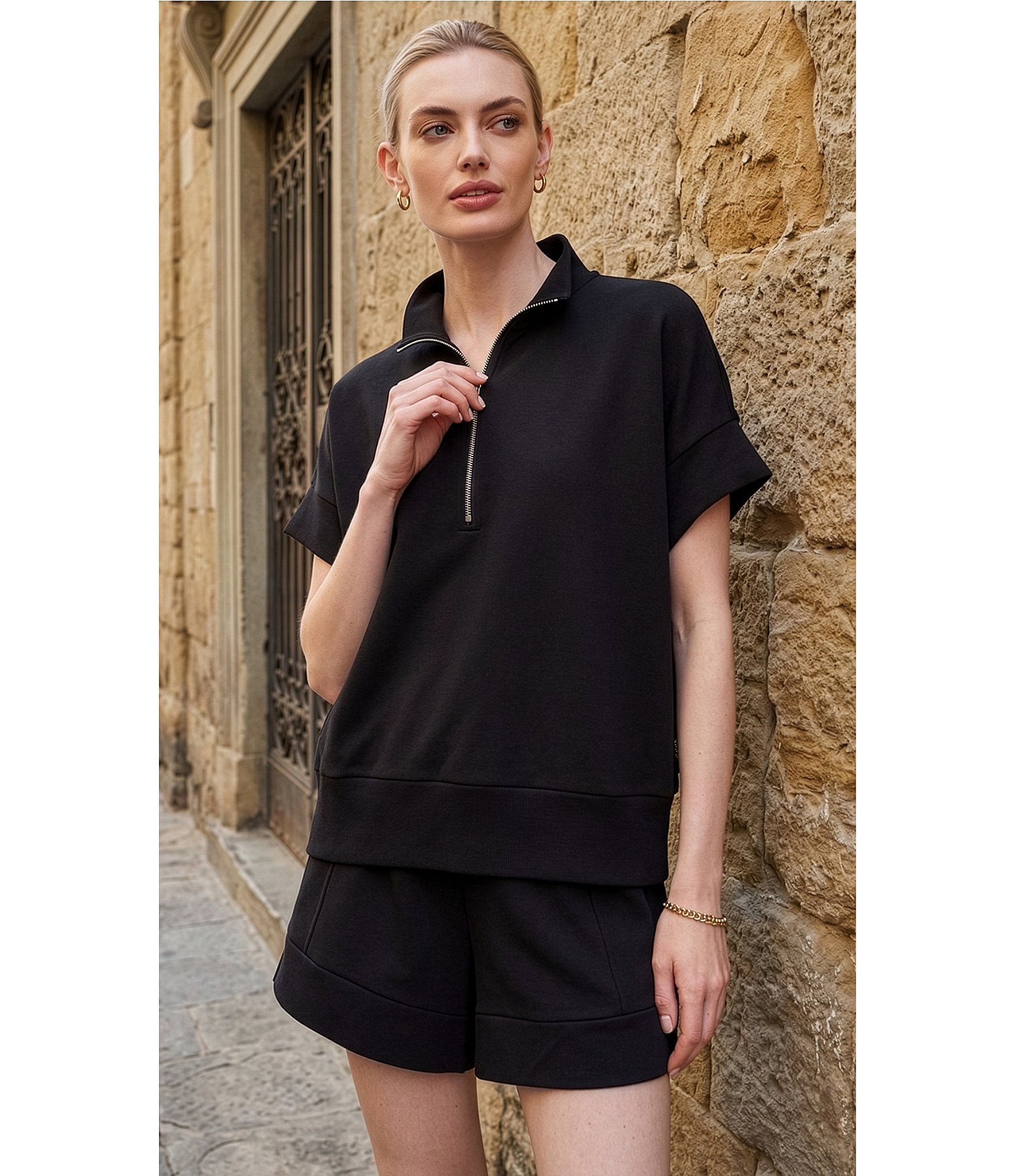 Varley Ritchie Half Zip Short Sleeve Sweatshirt