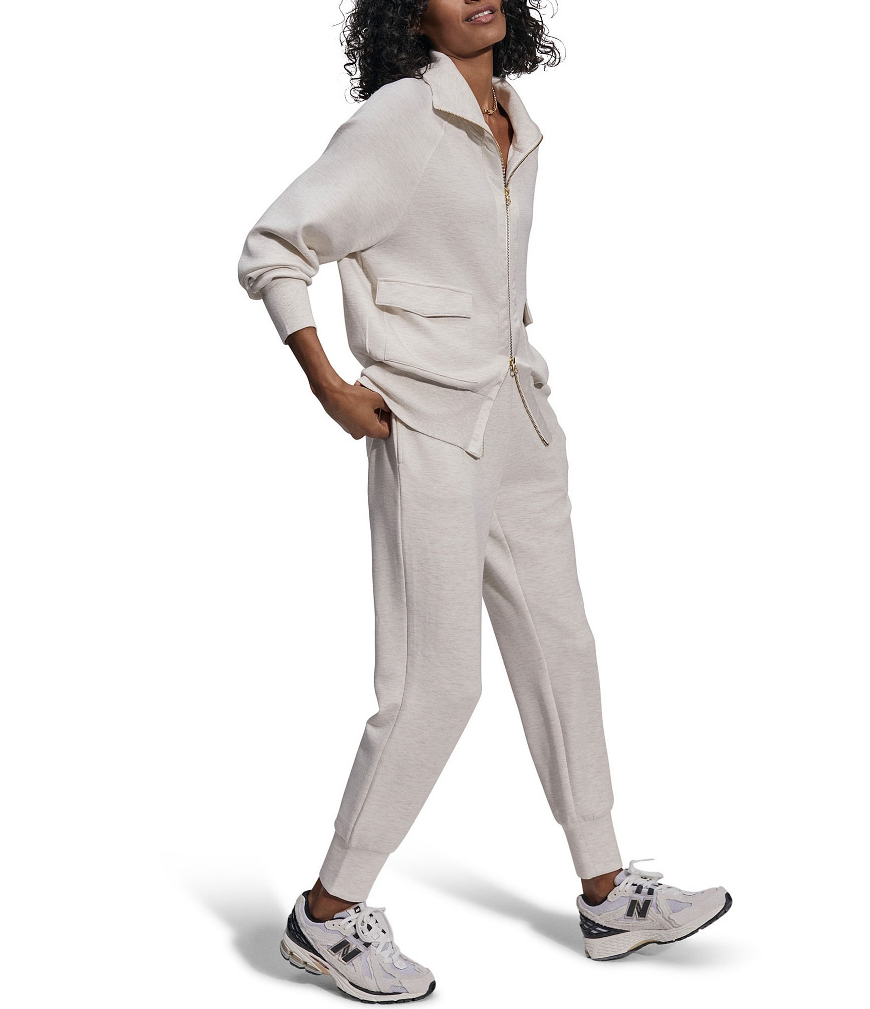 Varley Roxbury DoubleSoft® Stand Collar Raglan Long Sleeve Zip Through Sweat Jacket