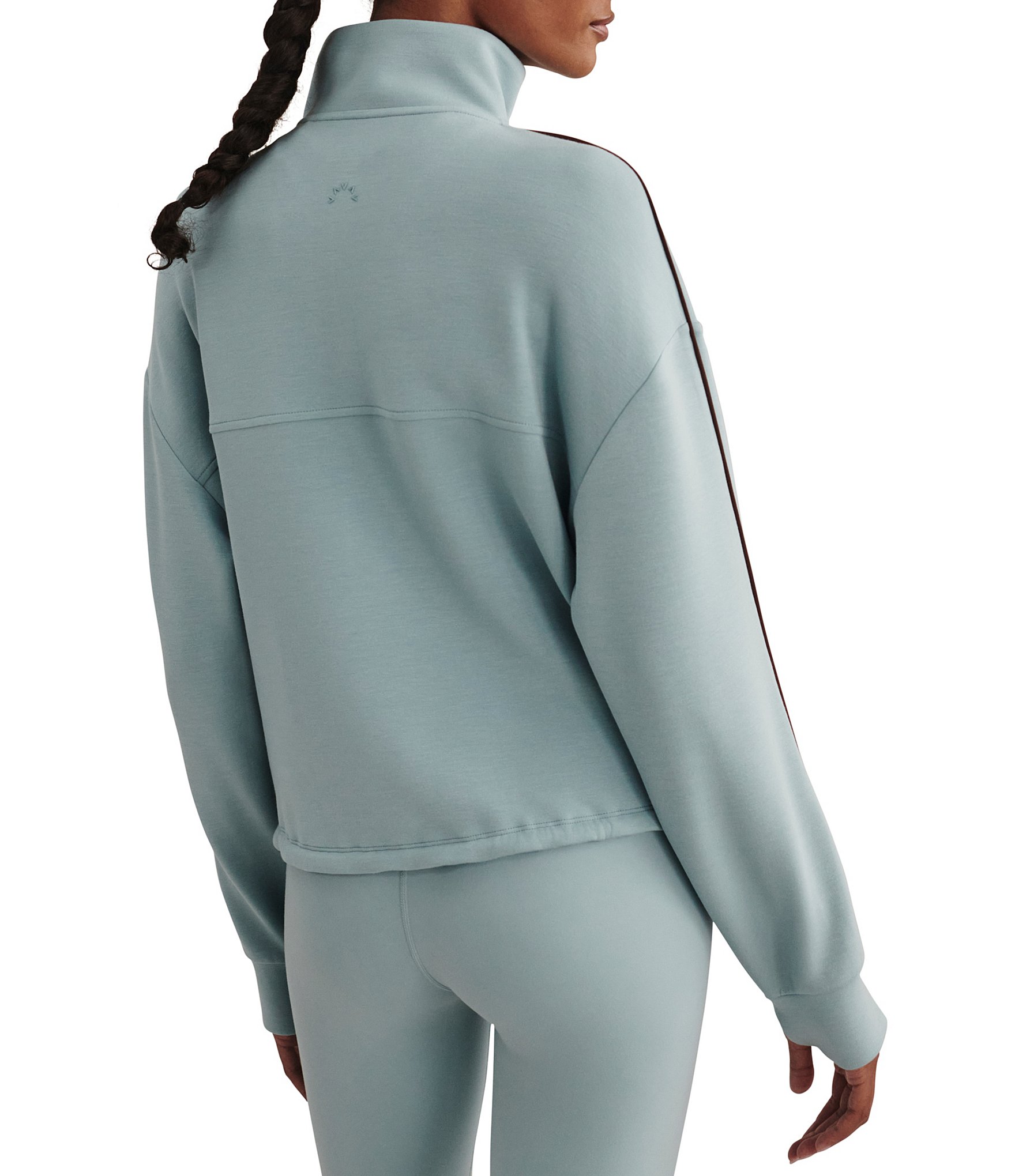Varley Sian Piped Half Zip Mock Neck Long Sleeve Sweatshirt