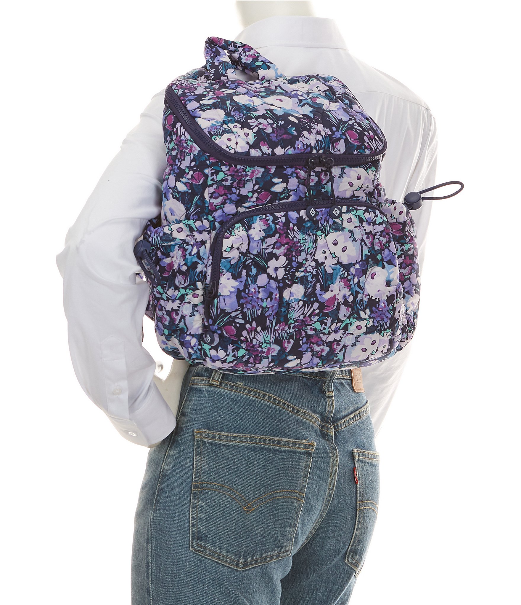 Vera Bradley Artist's Garden Purple Featherweight Backpack