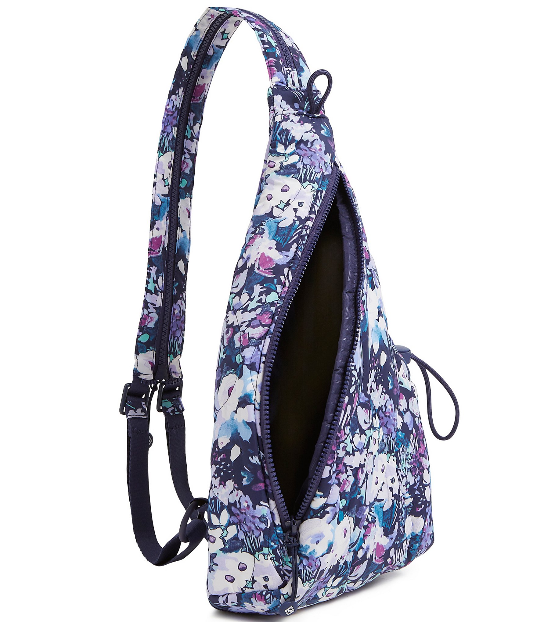 Vera Bradley Artists Garden Purple Featherweight Sling Backpack