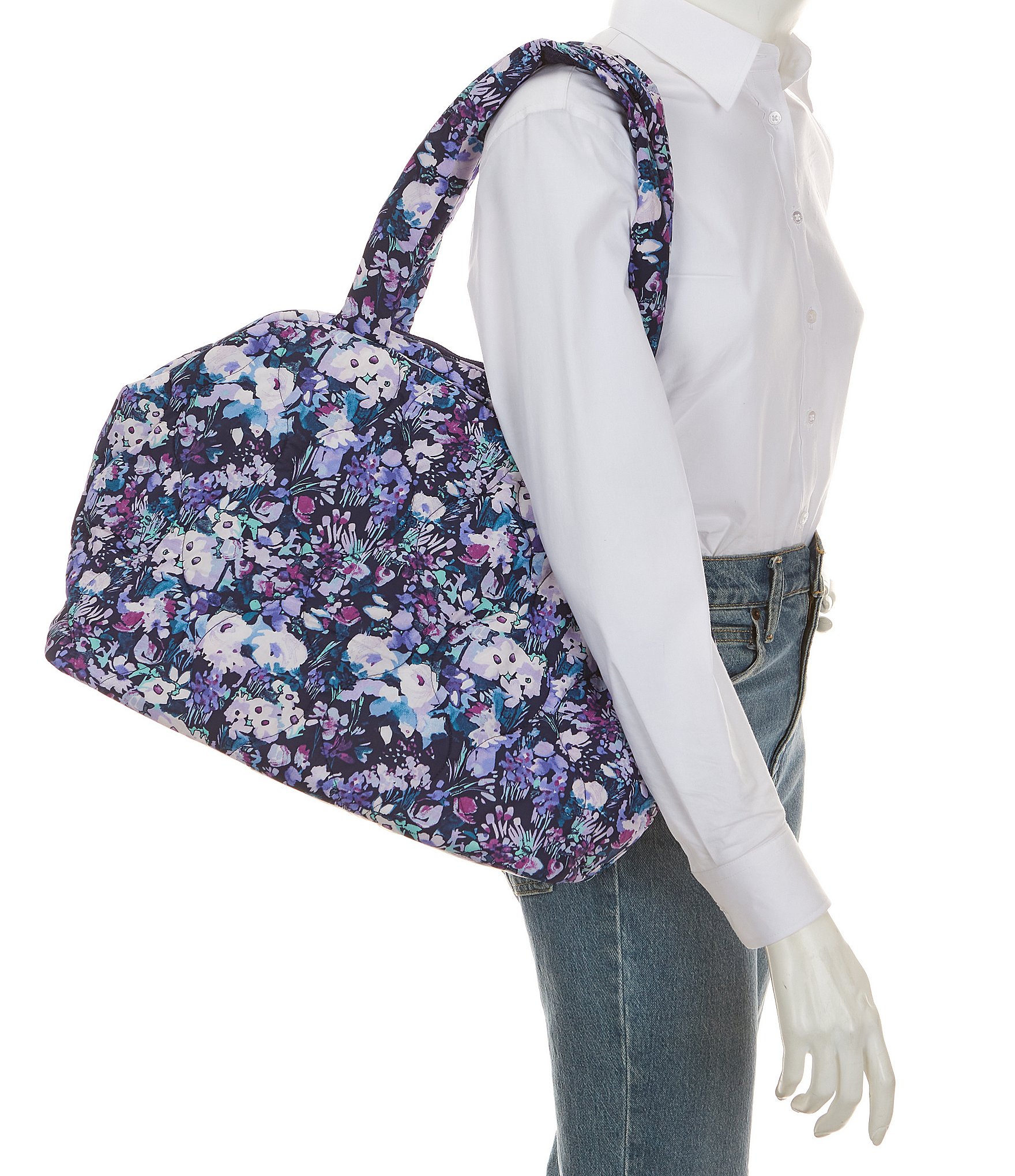 Vera Bradley Artist's Garden Purple Featherweight Tote Bag