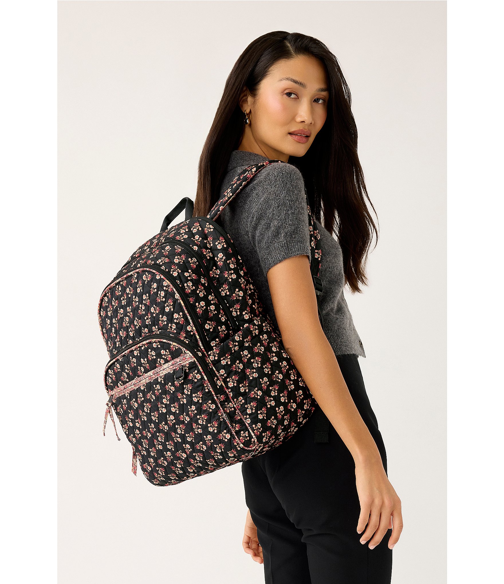 Vera Bradley Bancroft Large Cotton Ditsy Floral Backpack