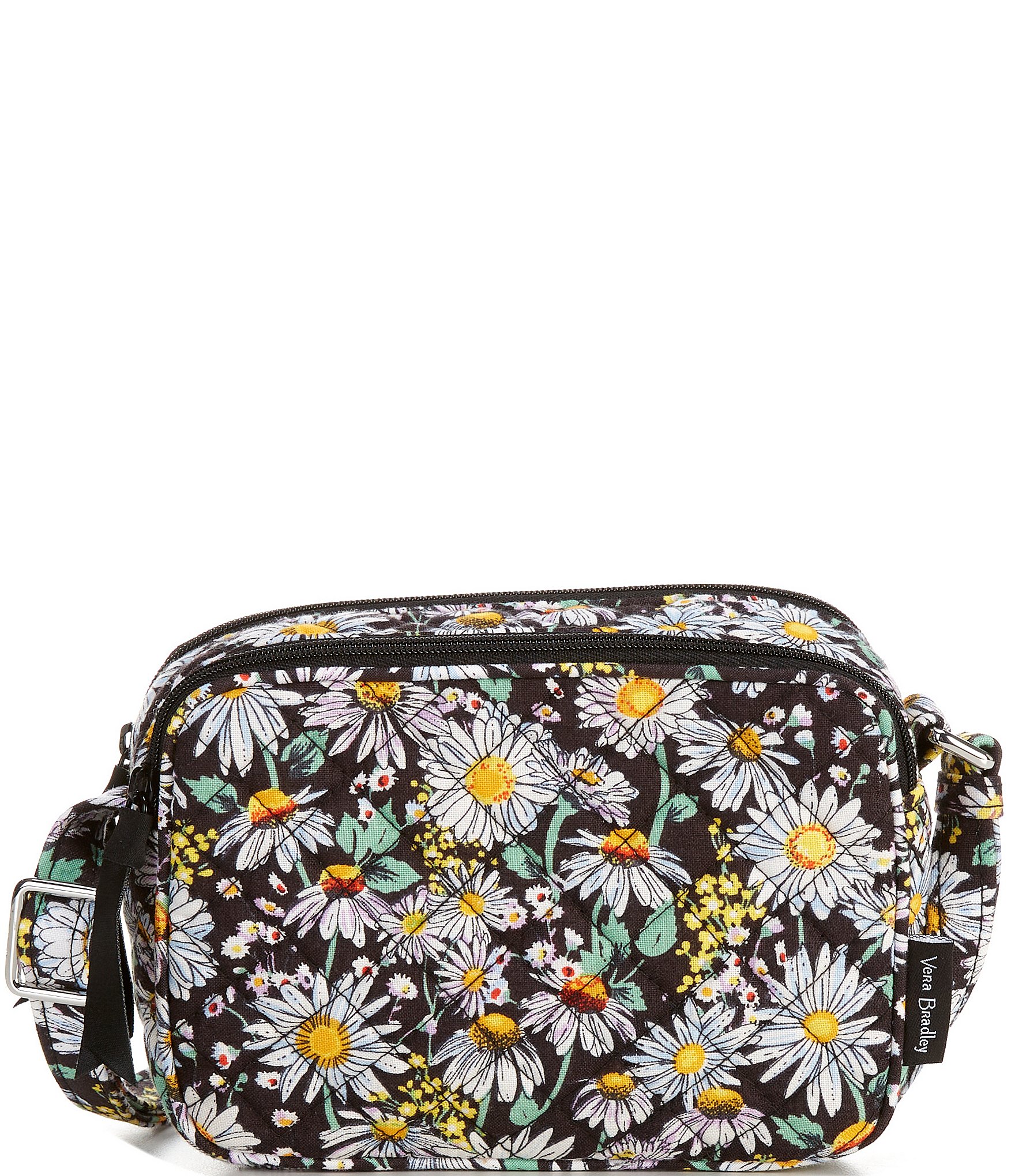 Vera Bradley Evie Daisies White Mini Crossbody Bag