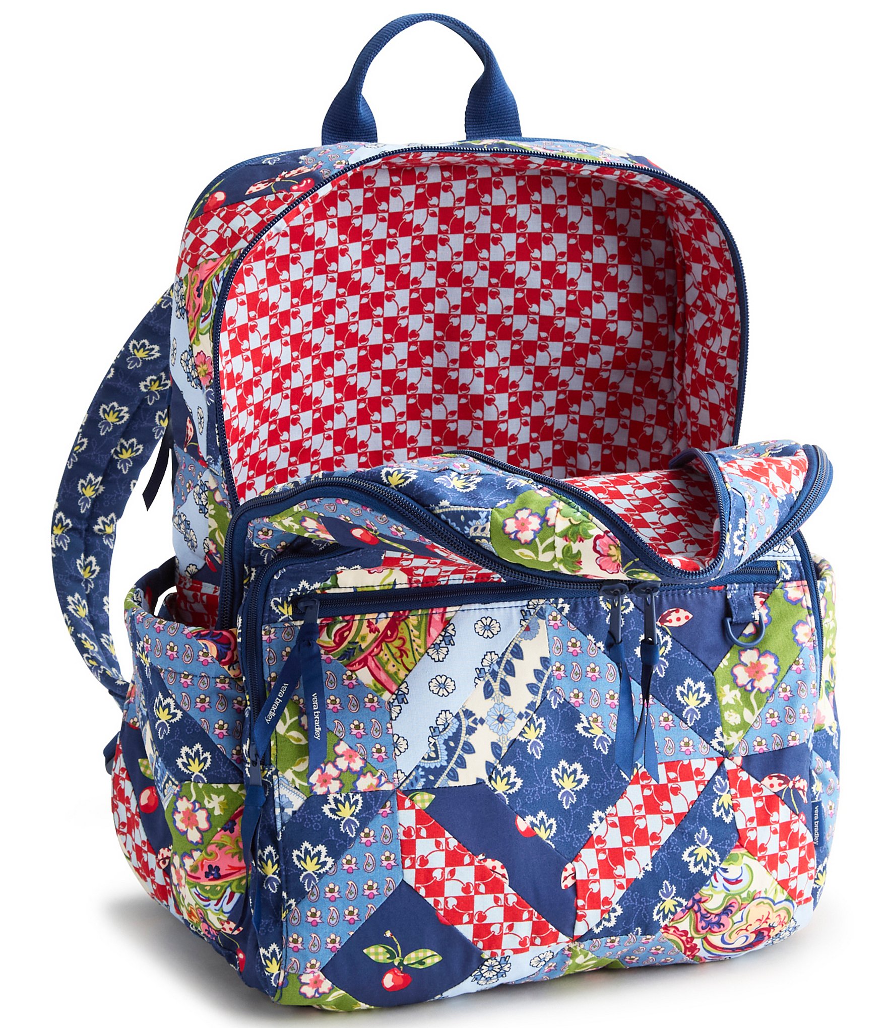 Vera Bradley Large Bancroft Cherry Patchwork Backpack