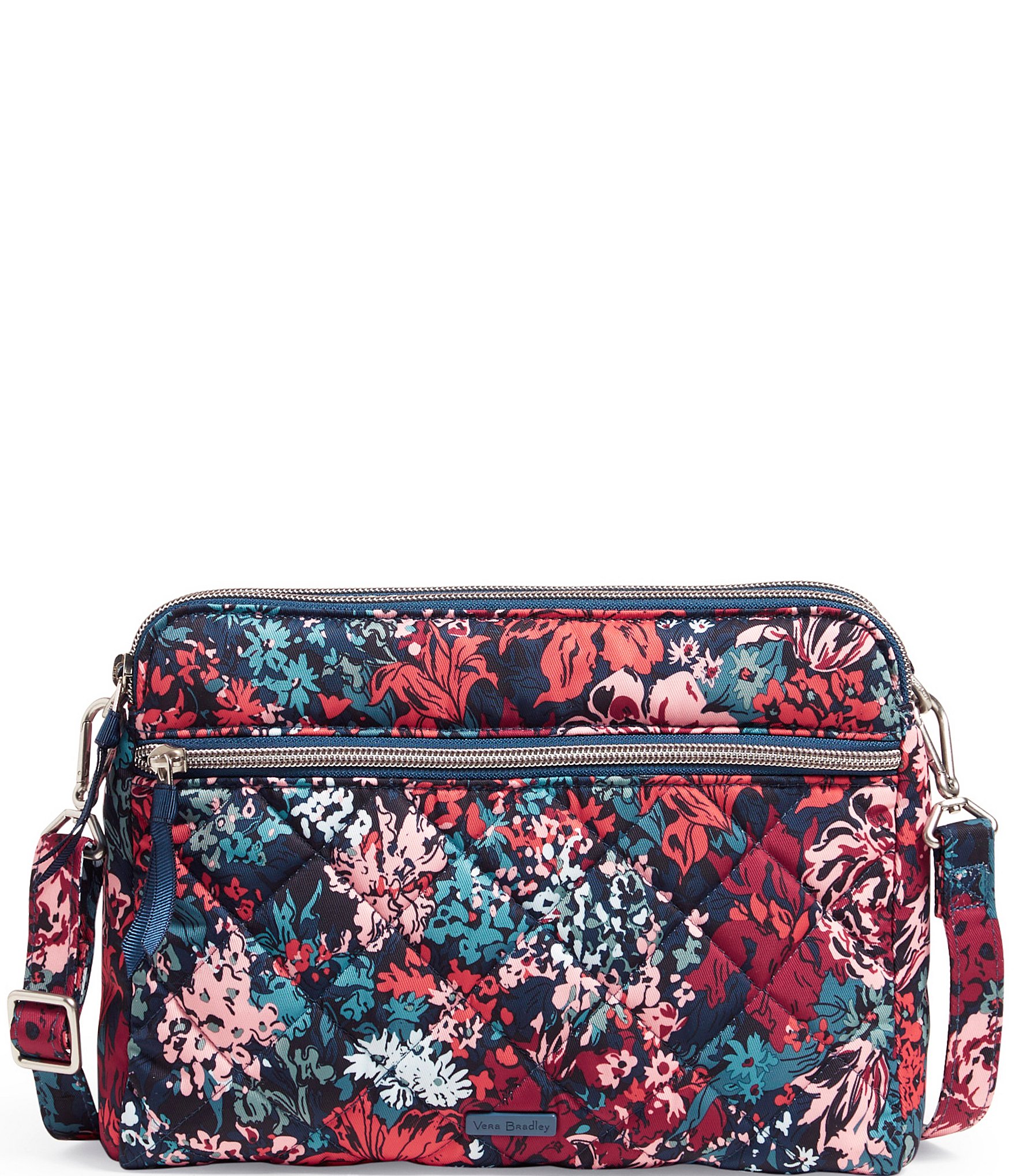 Vera Bradley Performance Twill Collection Floral Triple Compartment ...