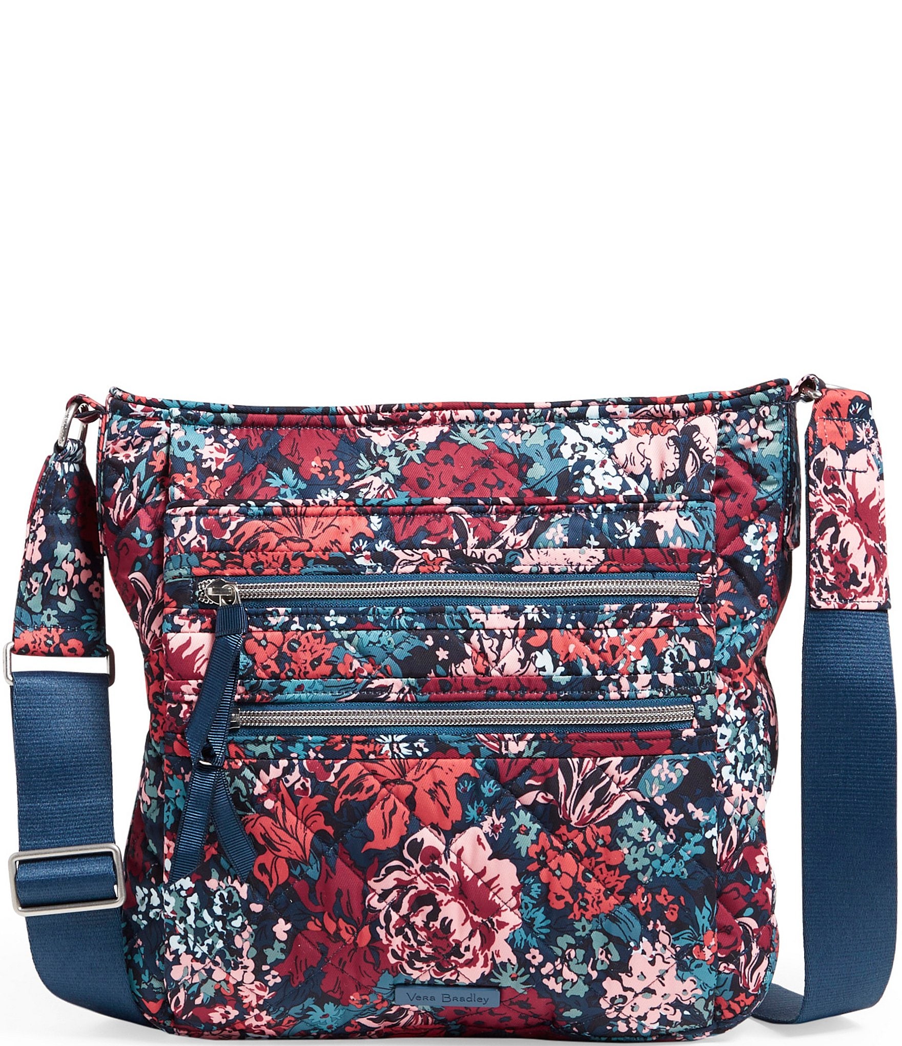 Vera Bradley Performance Twill Collection Floral Triple Zip Hipster ...