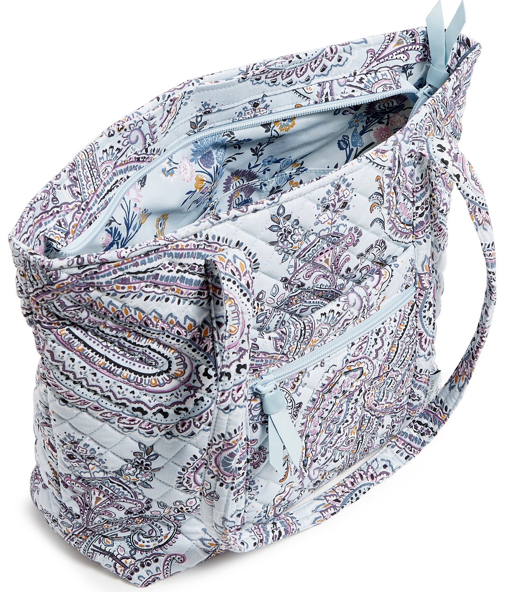 Vera Bradley Soft Sky Paisley Small Vera Tote Bag