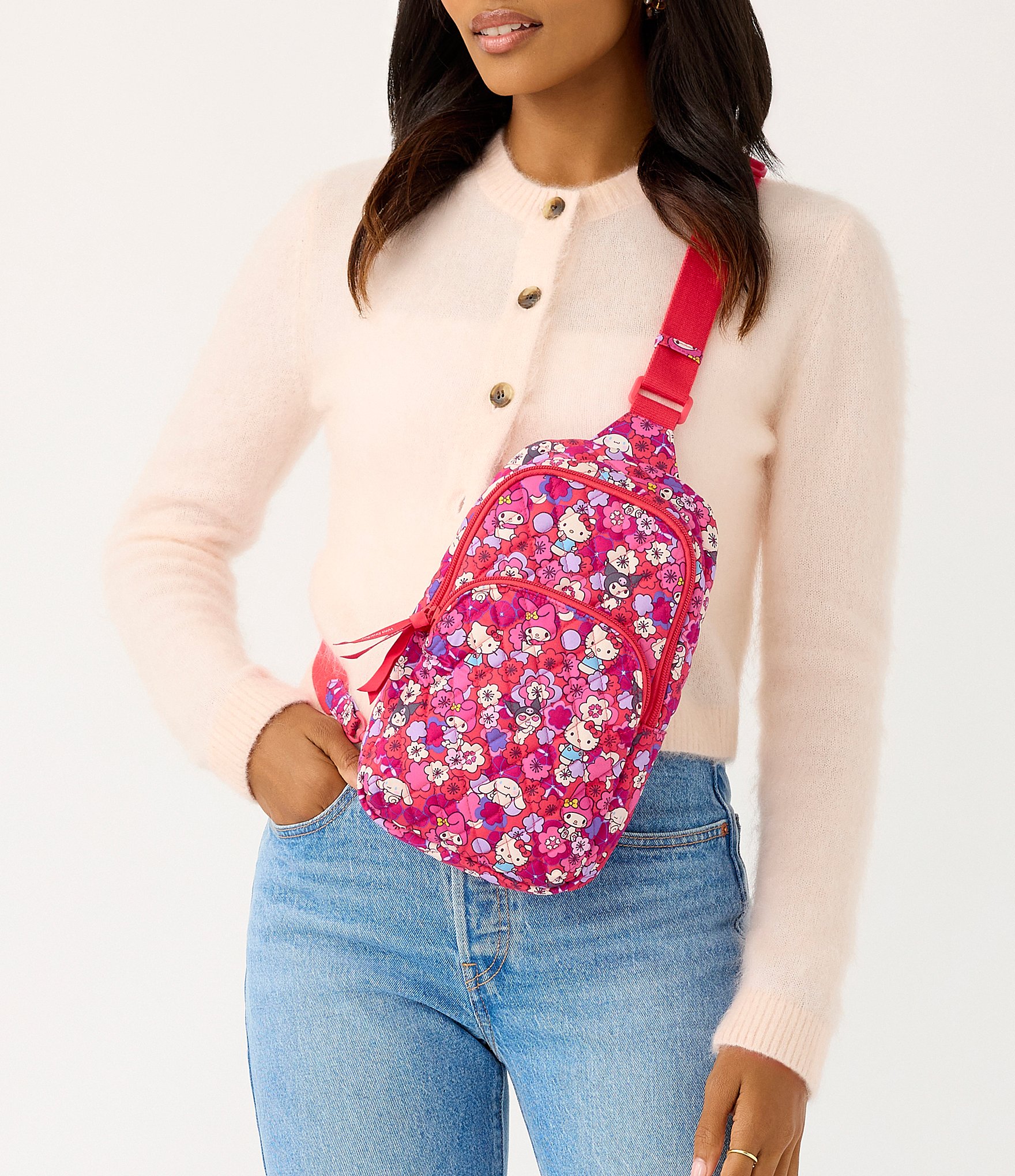 Vera Bradley x Hello Kitty Floral Lorman Sling Bag