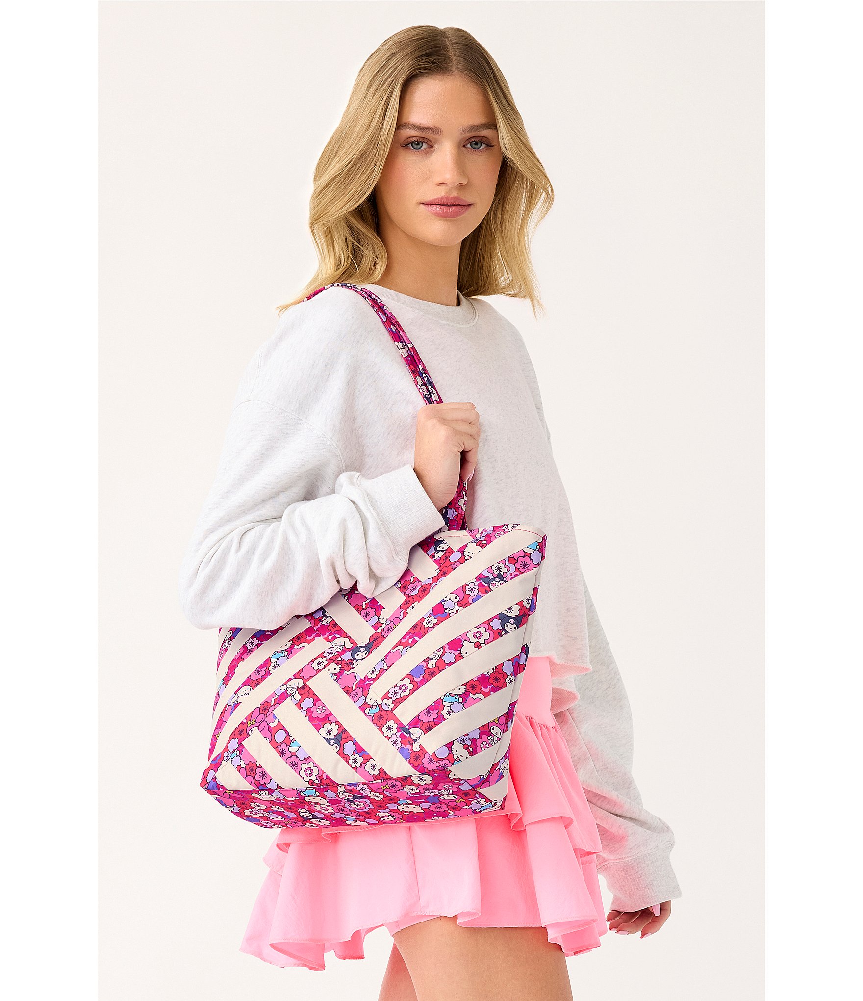 Vera Bradley x Hello Kitty Patchwork Small Original Vera Floral Tote Bag