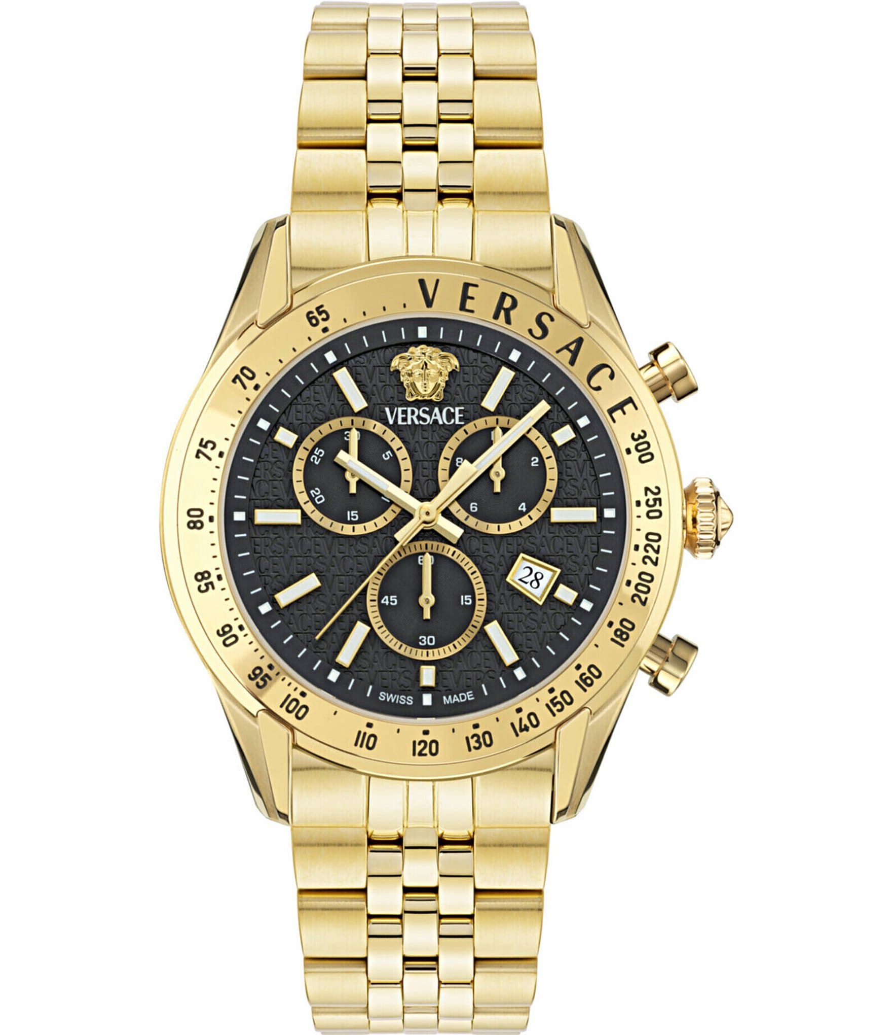 Versace Men's Chrono Master Gold Tone Stainless Steel Bracelet Watch