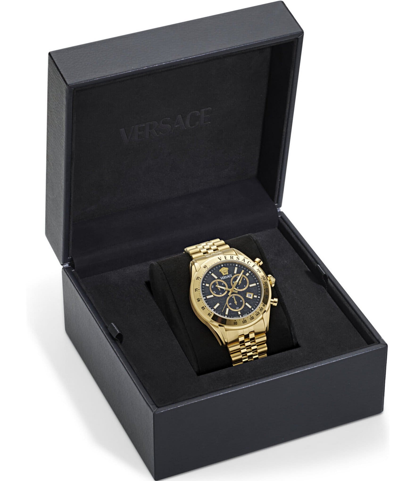 Versace Men's Chrono Master Gold Tone Stainless Steel Bracelet Watch