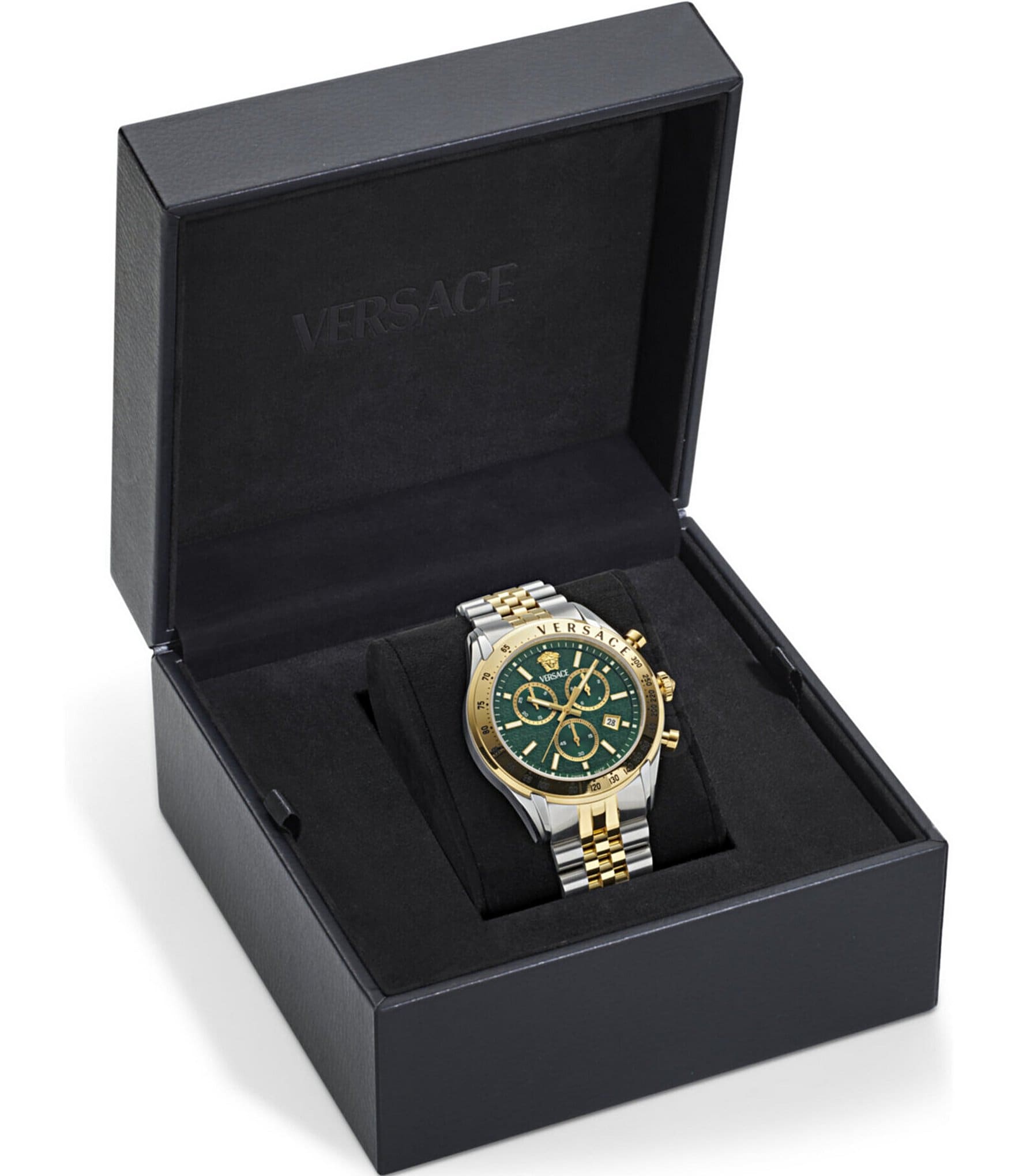 Versace Men's Chrono Master Two Tone Stainless Steel 44mm Bracelet Watch