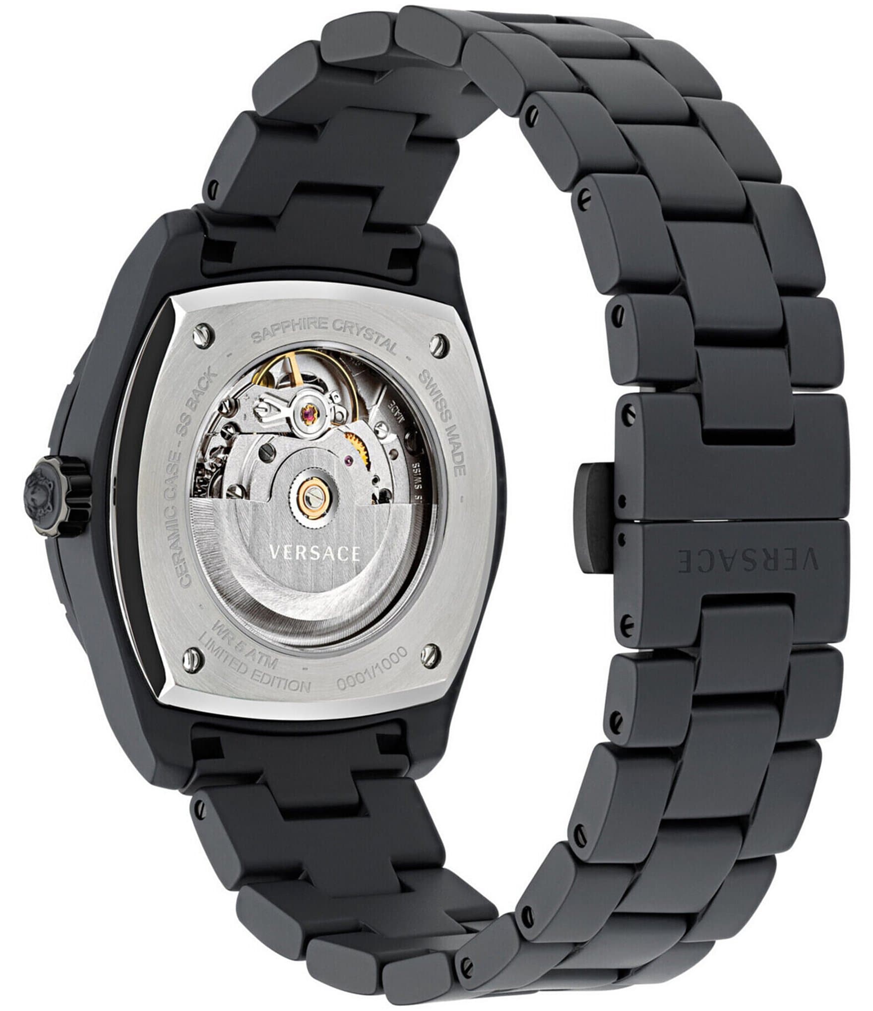 Versace Men's DV One Automatic Black Ceramic Bracelet Watch