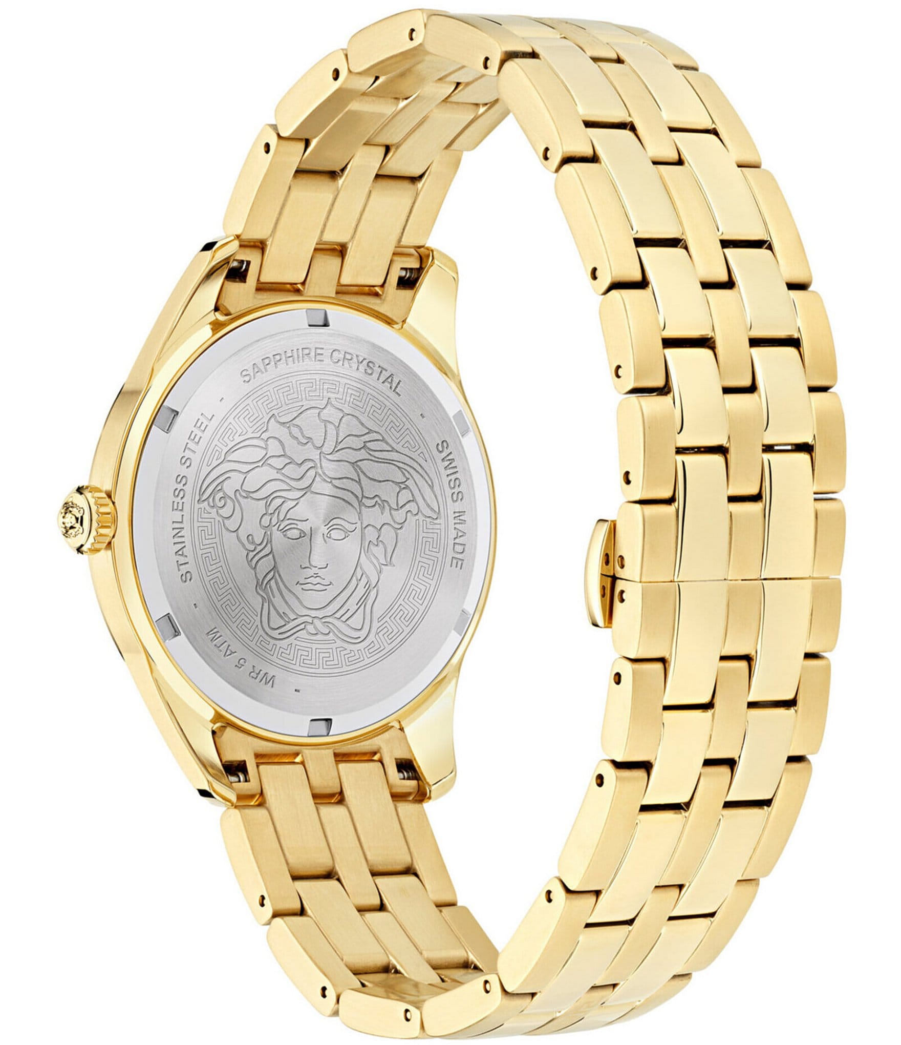 Versace Men's GMT Quartz Analog Gold Stainless Steel Bracelet Watch