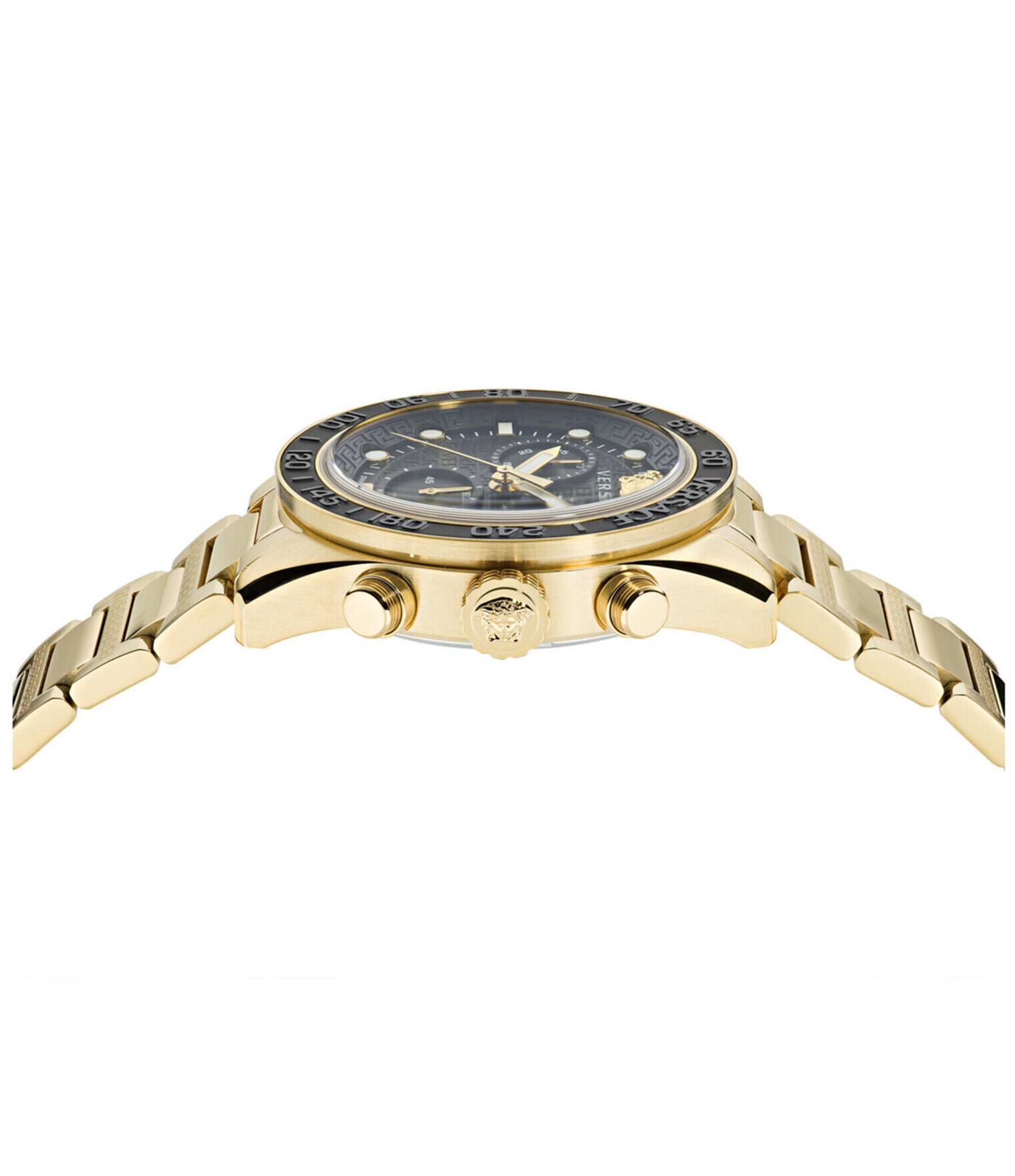 Versace Men's Greca Dome Quartz Chronograph Gold Stainless Steel Bracelet Watch