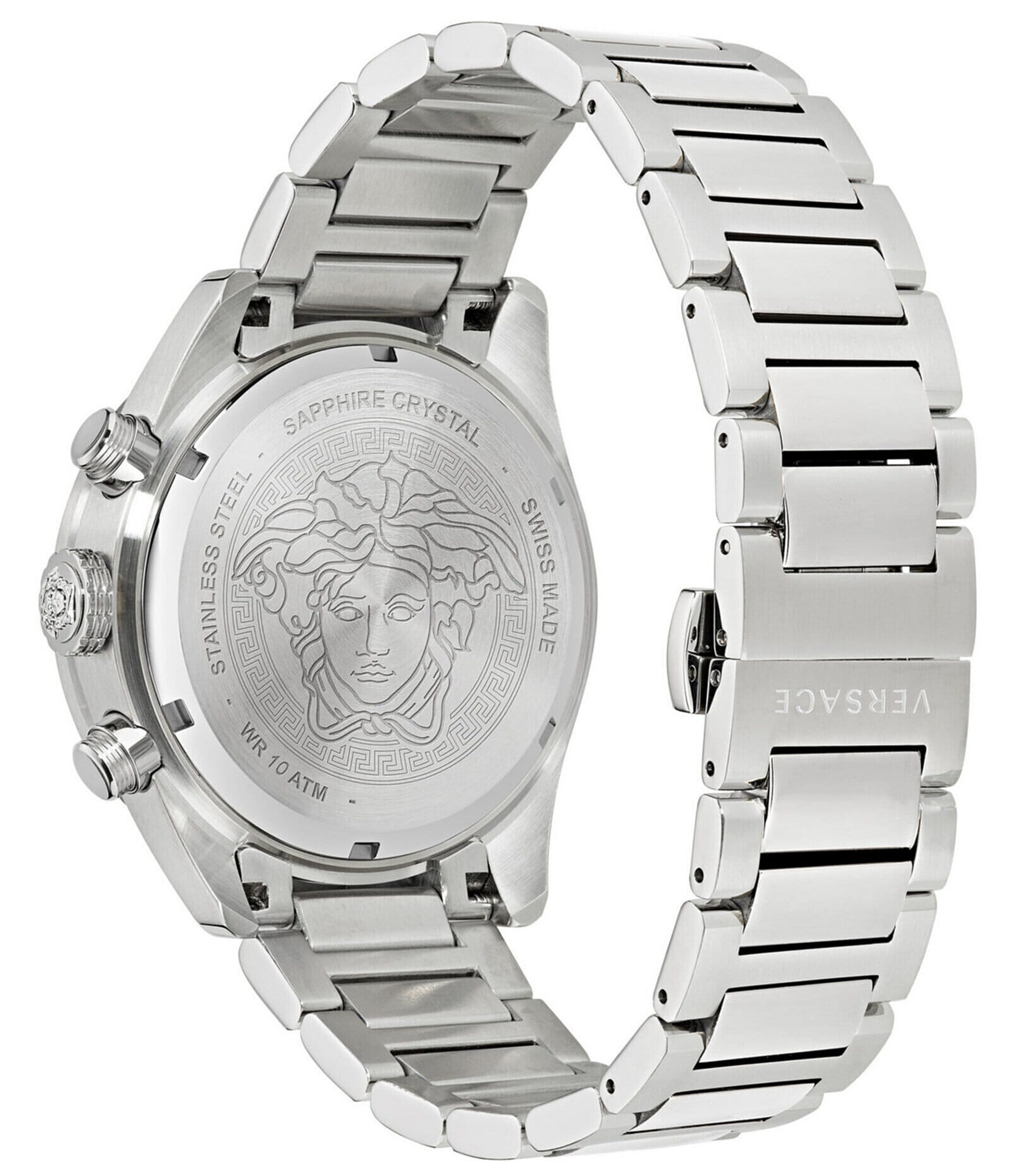 Versace Men's Greca Dome Quartz Chronograph Stainless Steel Bracelet Watch