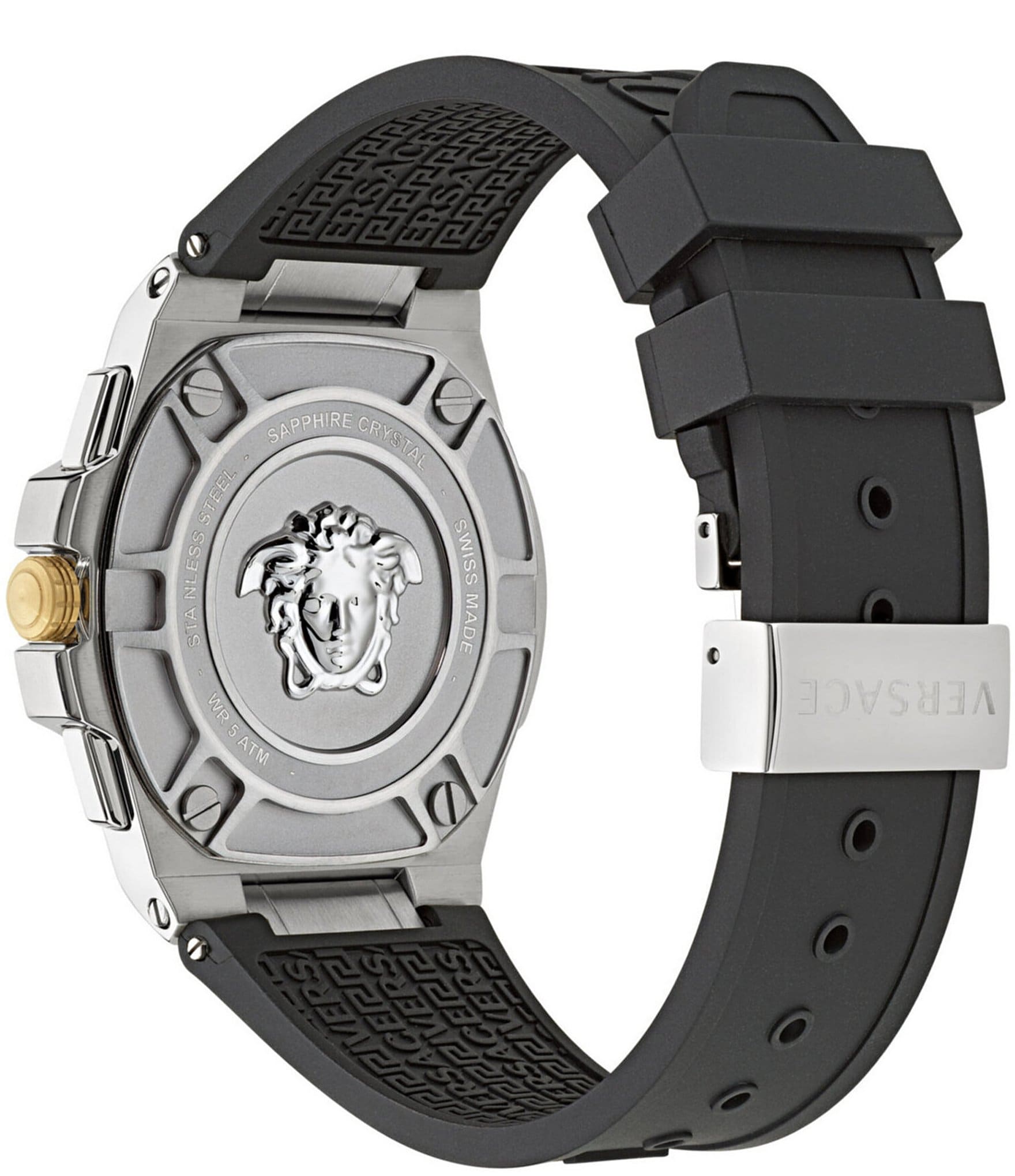 Versace Men's Greca Extreme Chrono Chronograph Black Silicone Strap Watch