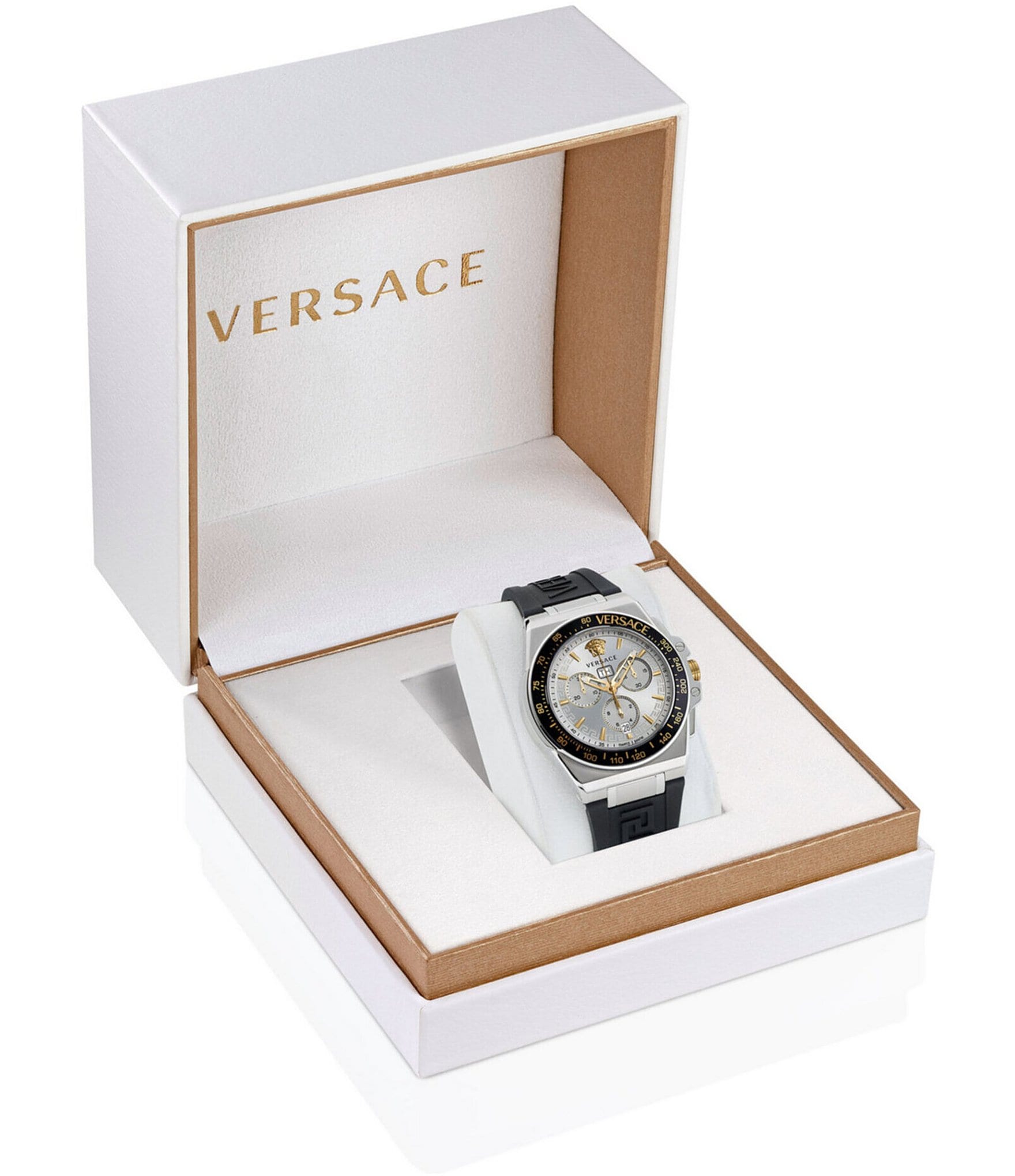 Versace Men's Greca Extreme Chrono Chronograph Black Silicone Strap Watch