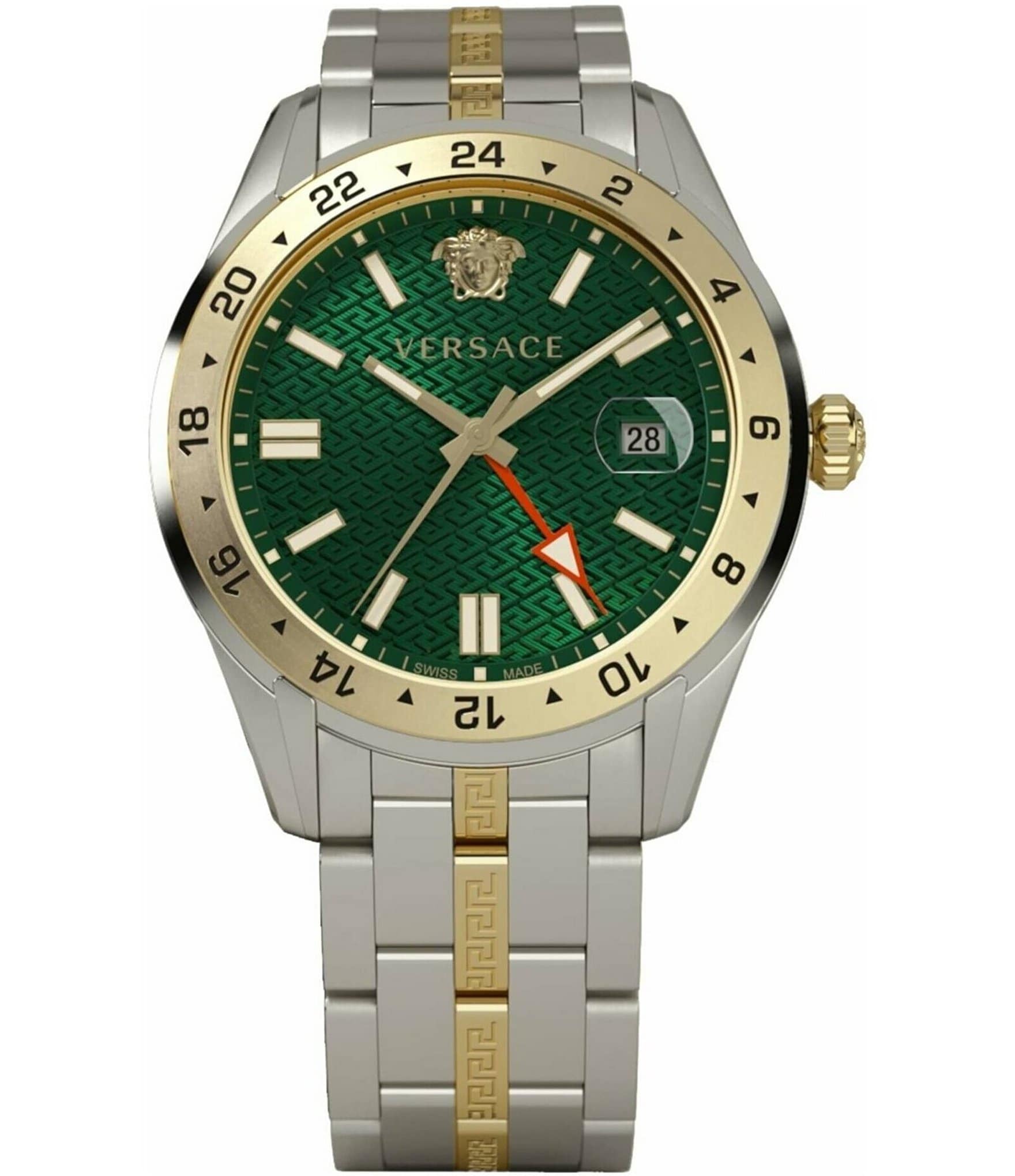 Versace Men's Greca Time GMT Quartz Analog Two Tone Stainless Steel  Bracelet Watch | Dillard's