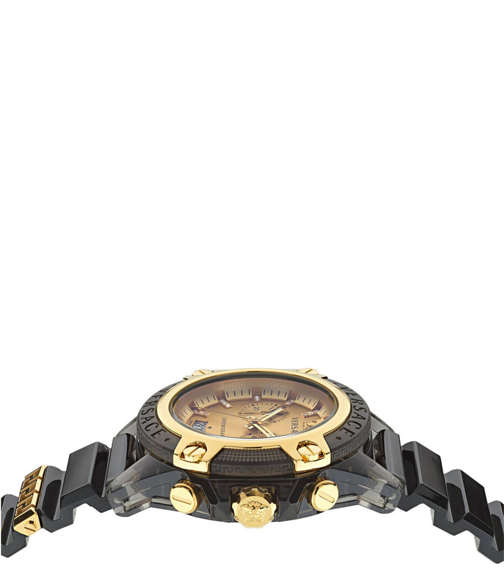 Versace Men's Icon Active Chronograph Black Silicone Strap Watch