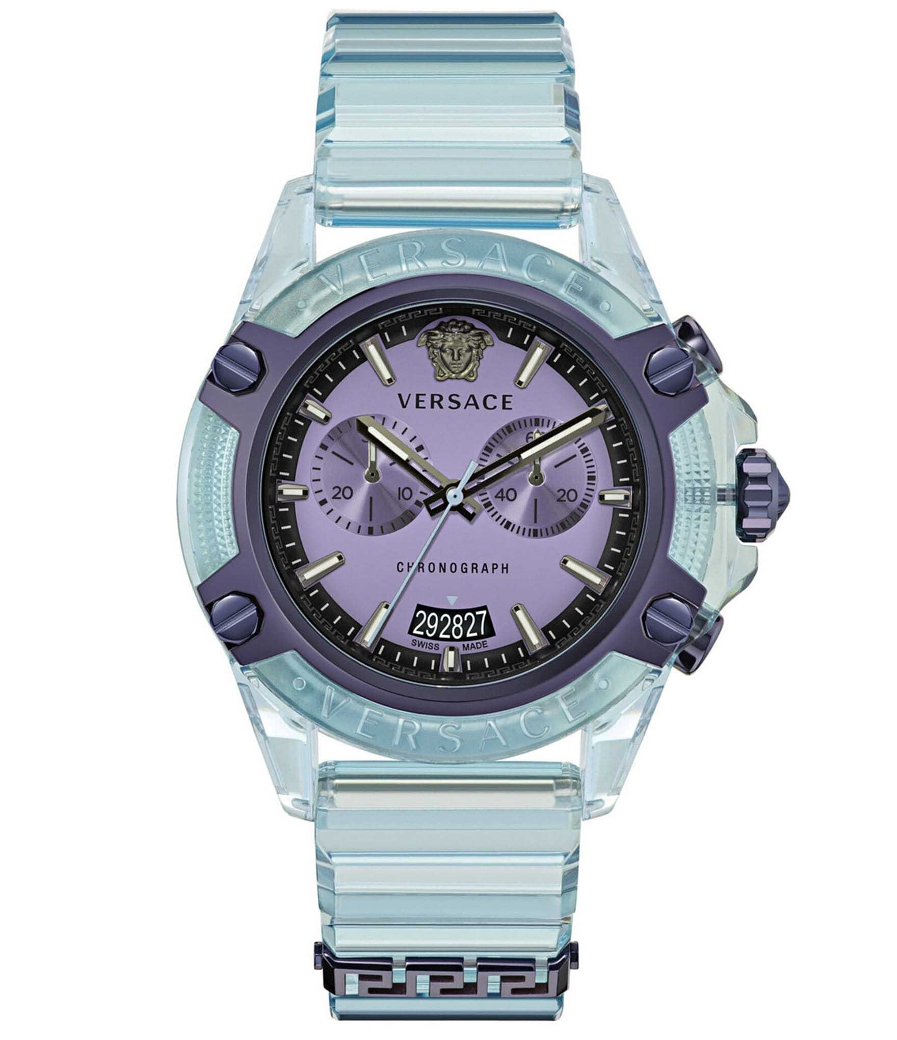 Versace Men's Icon Active Quartz Chronograph Blue Silicone Strap Watch |  Dillard's