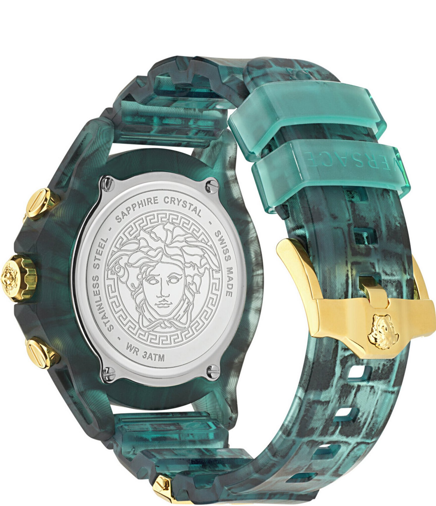 Versace Men's Icon Active Quartz Chronograph Blue Silicone Strap Watch