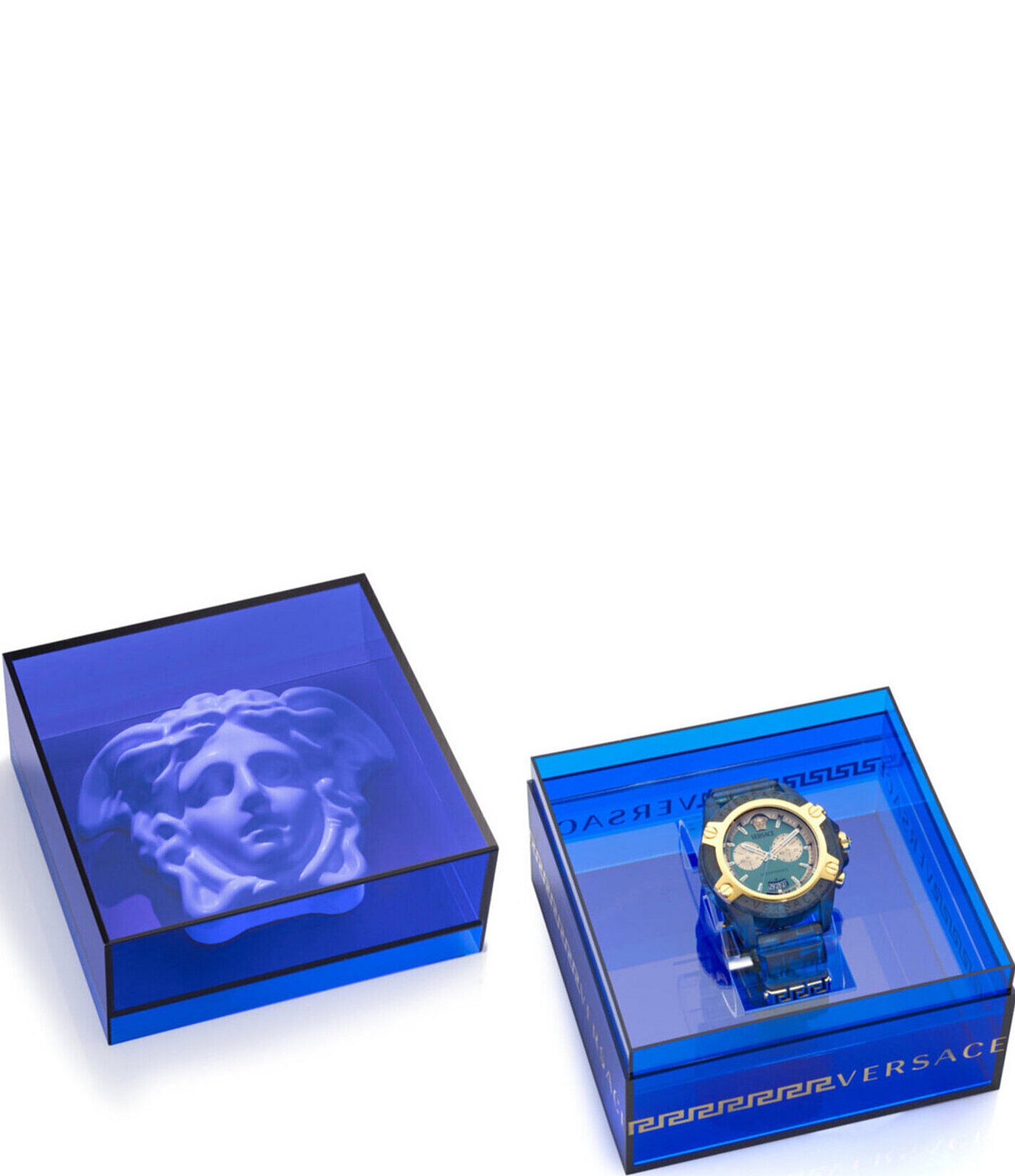 Versace Men's Icon Active Quartz Chronograph Blue Silicone Strap Watch