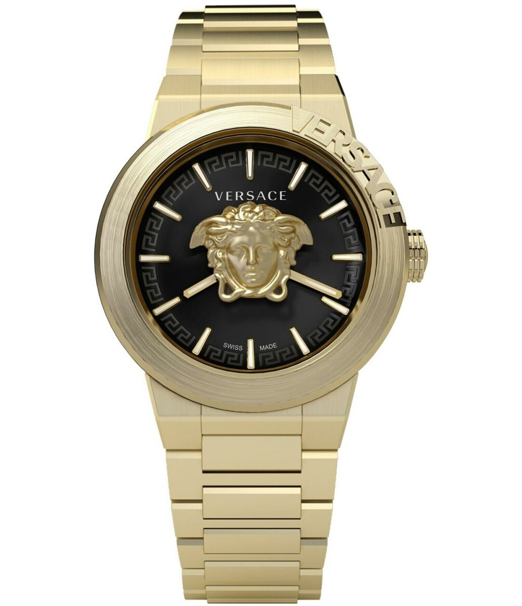 Gold Stainless Dillard\'s Infinite Versace | Analog Steel Bracelet Quartz Watch Men\'s Medusa