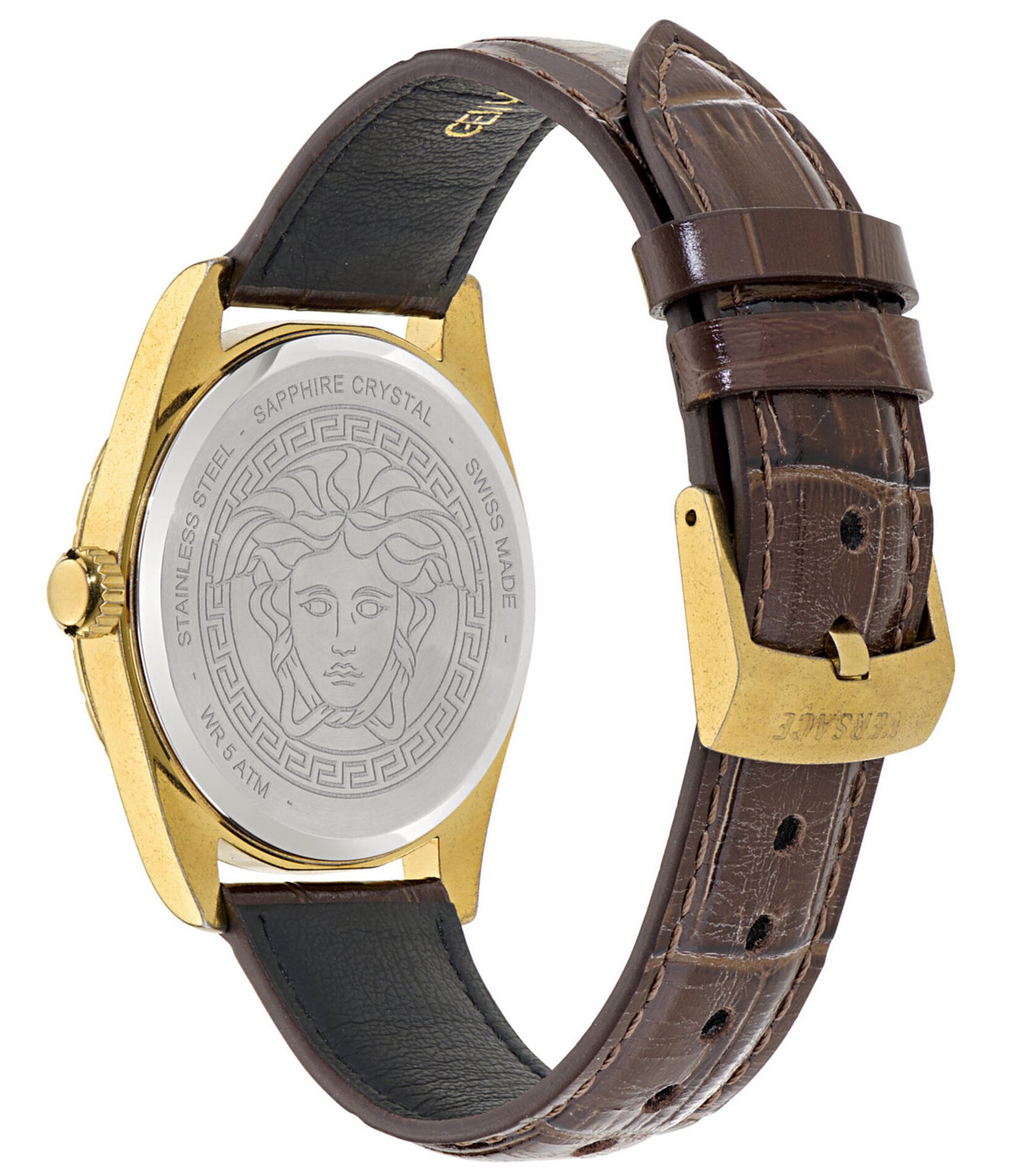 Versace Men's Millenyium Quartz Analog Leather Strap Watch
