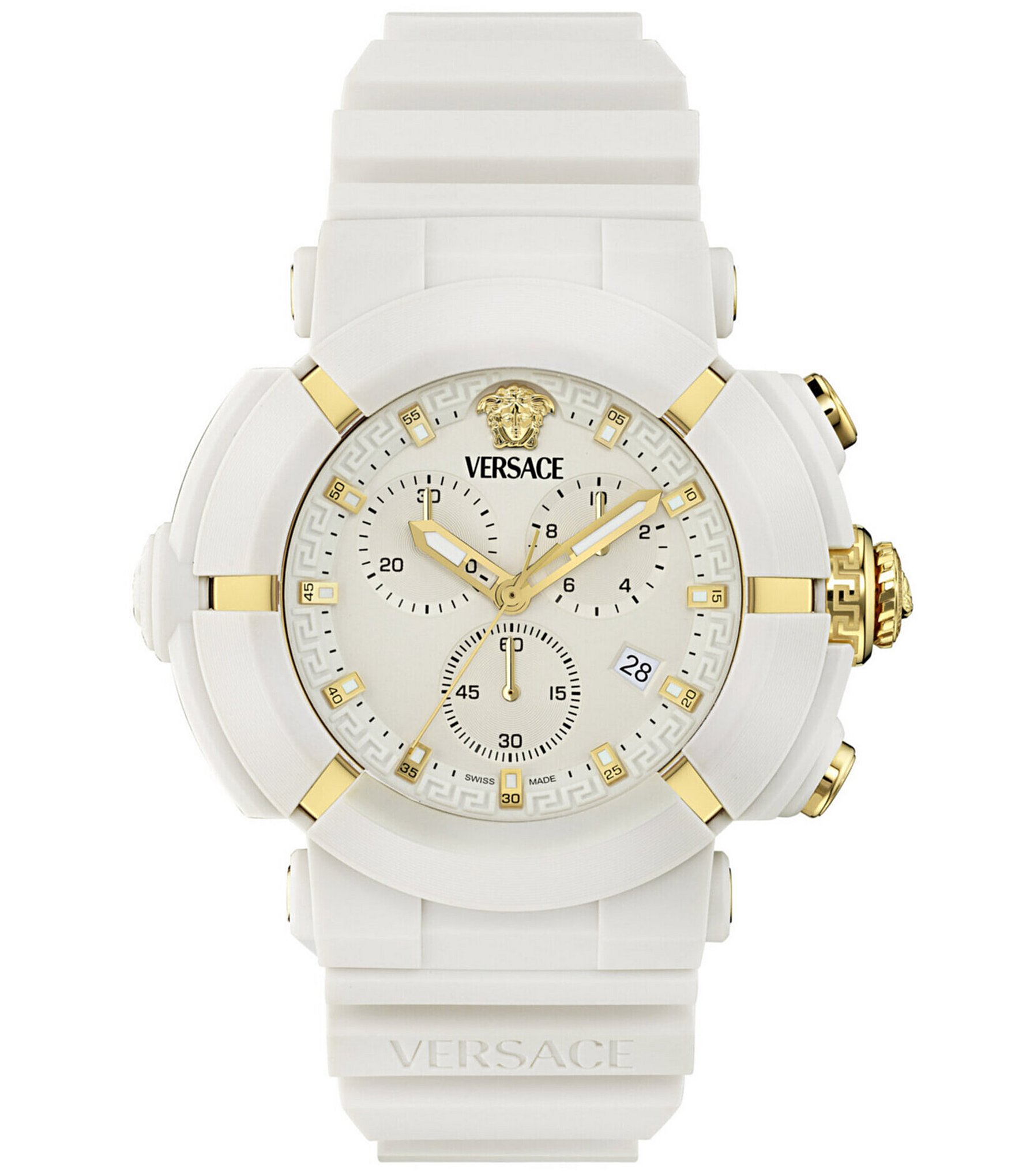 Versace Luxury Ivory Strap Watch Versace Ladies Watch Palazzo Empire 39mm White Gold  main image 2