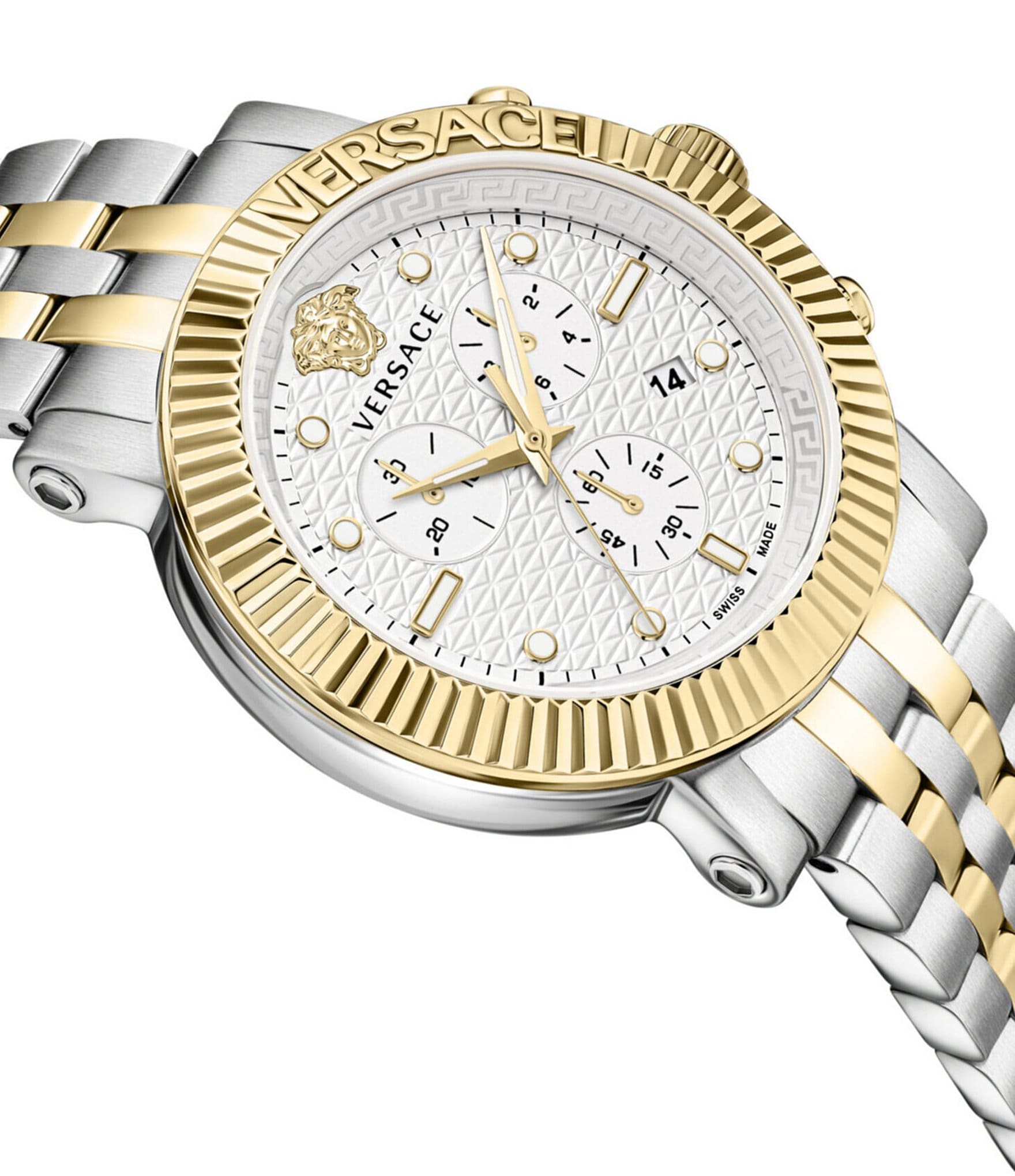 Versace Men's V-Chrono Classic Chronograph Two Tone Stainless Steel Bracelet Watch