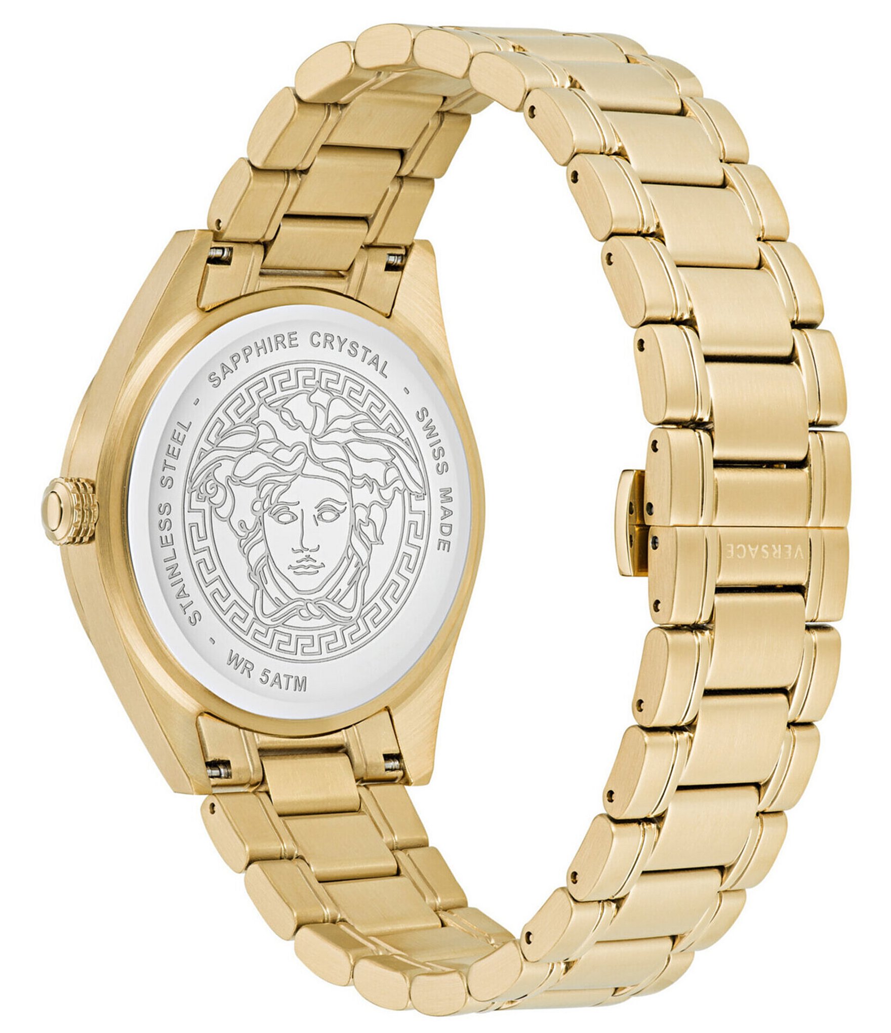 Versace Men's V-Code Analog Gold Stainless Steel Bracelet Watch