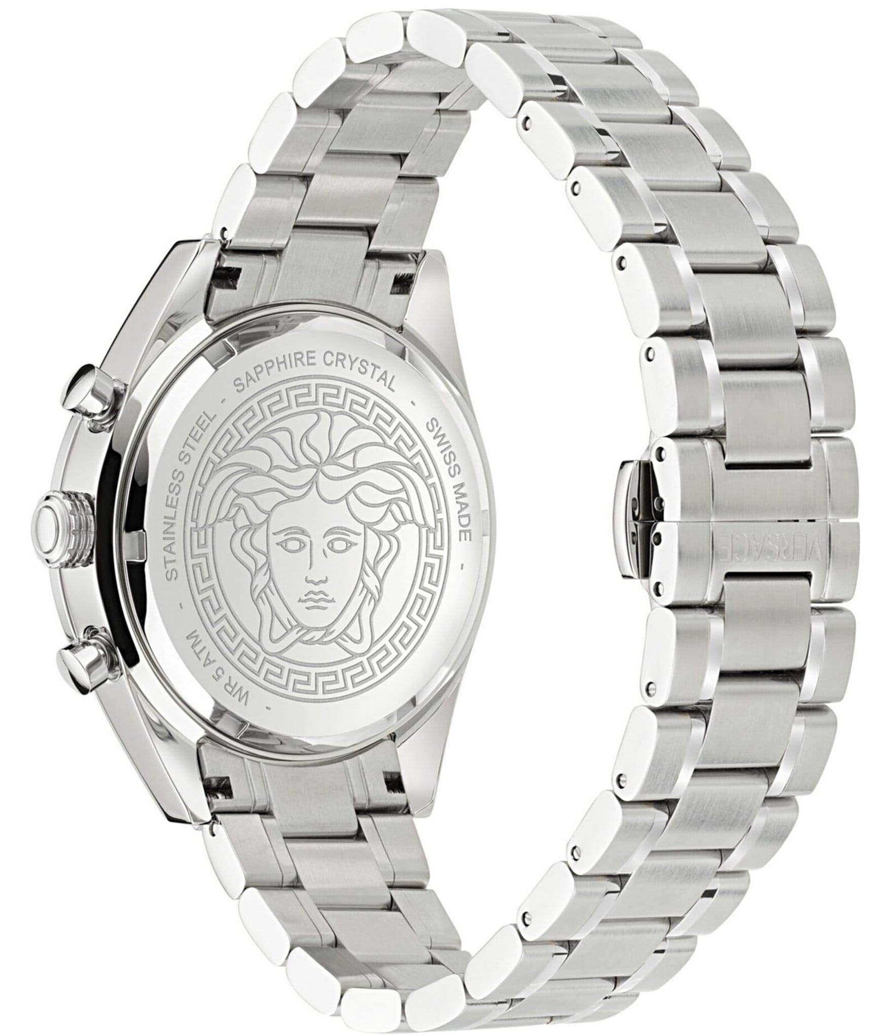 Versace Men's V-Code Chronograph Stainless Steel Bracelet Watch