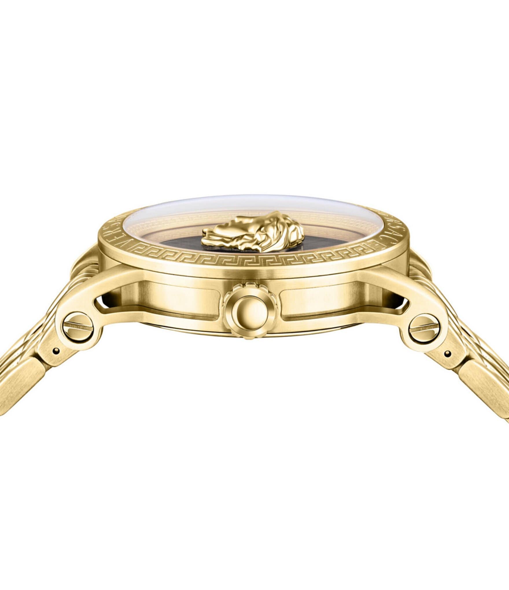 Versace Men's V-Code Quartz Analog Gold Stainless Steel Bracelet Watch