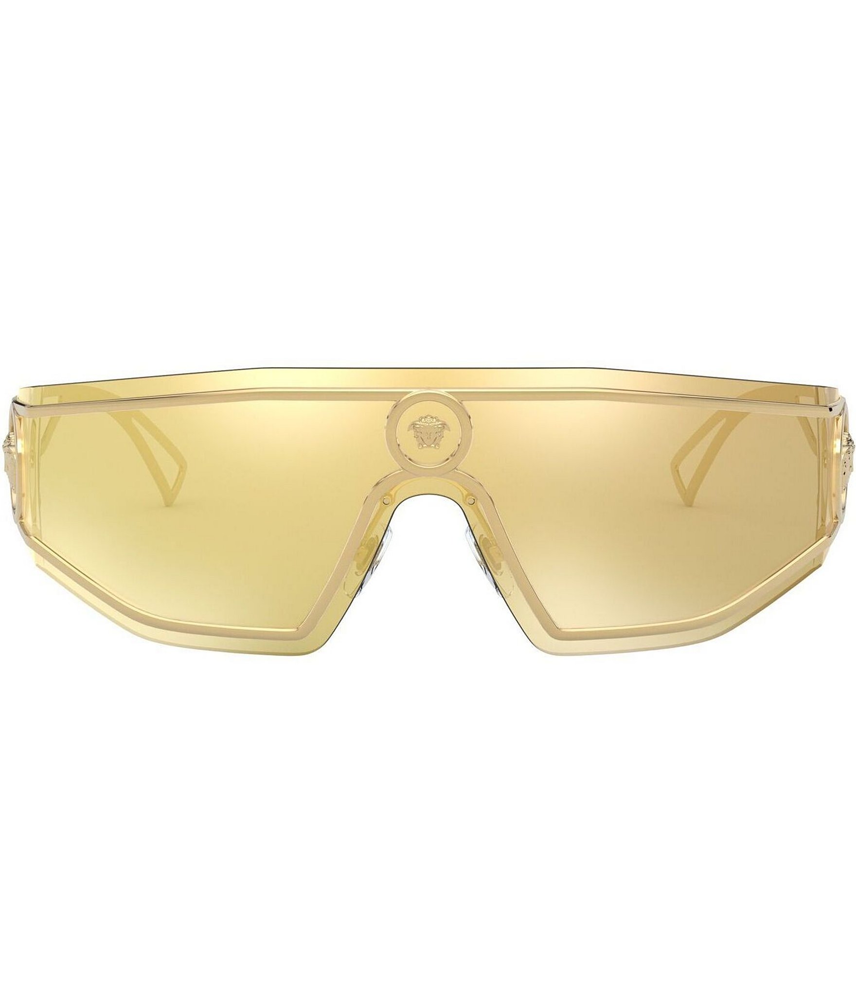 Versace Men's VE2226 Gold Mirrored Lens Sunglasses