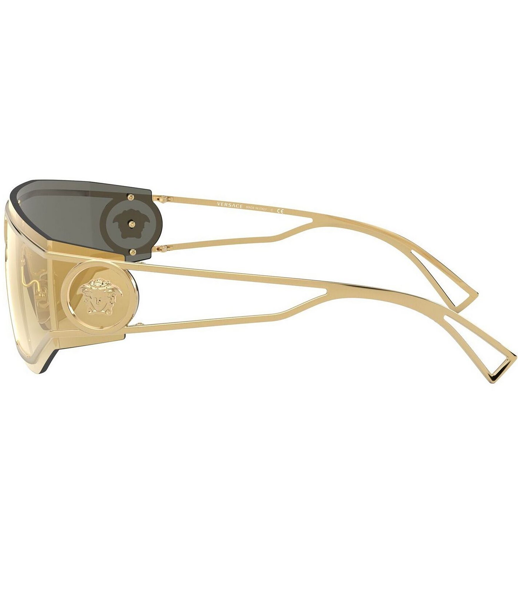 Versace Men's VE2226 Gold Mirrored Lens Sunglasses