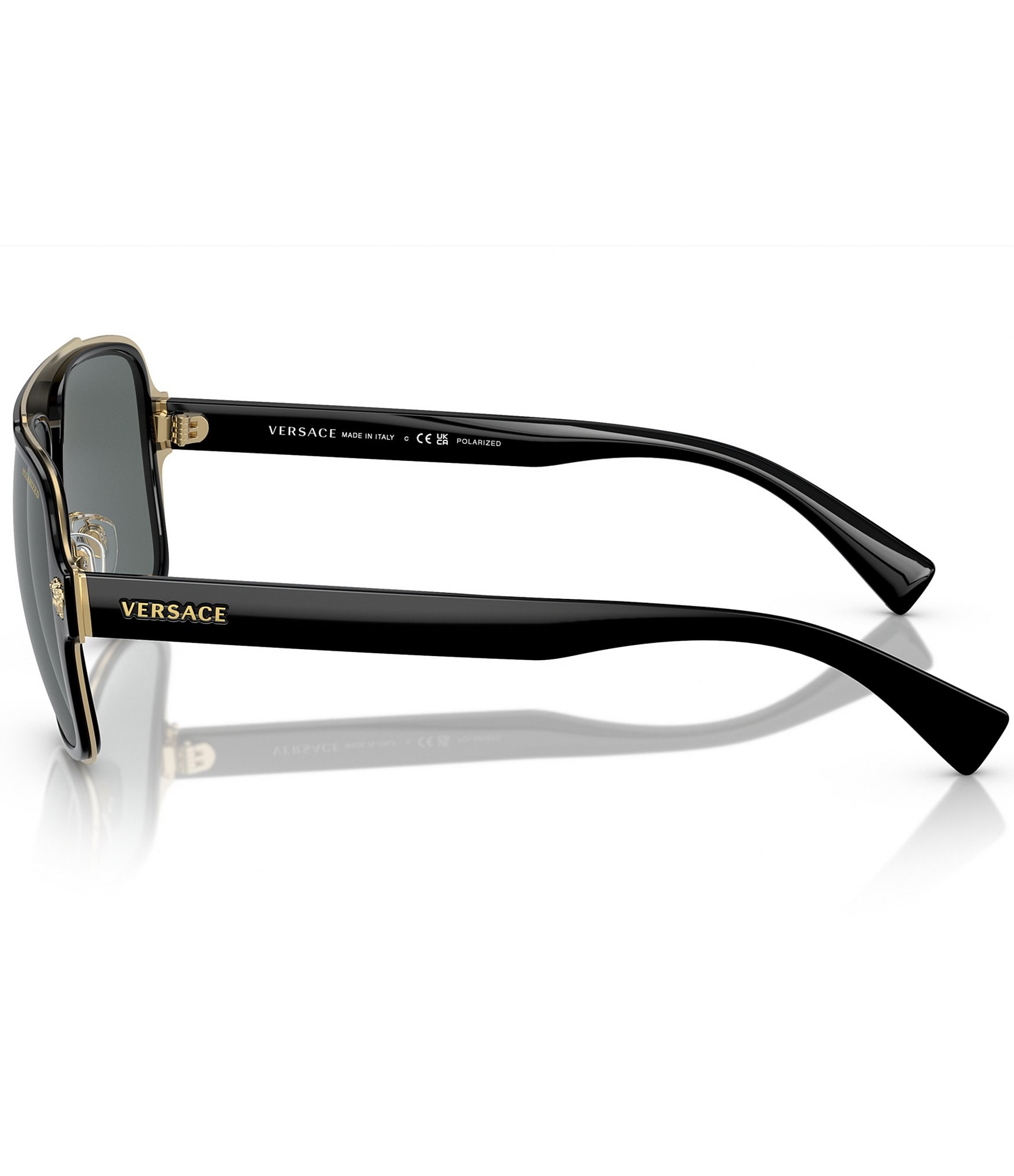 Versace Men's Polarized Navigator Sunglasses