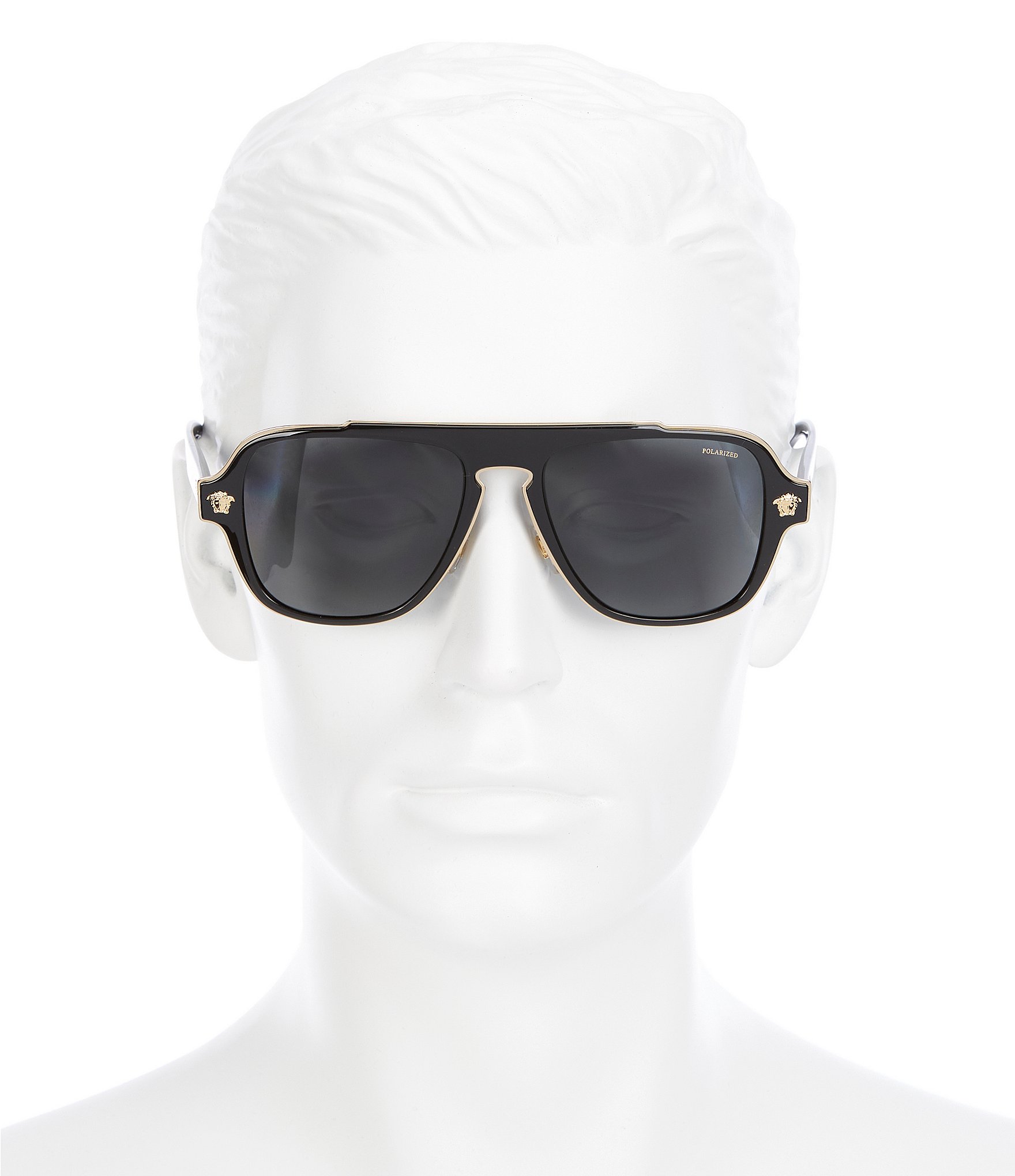 Versace Men's Polarized Navigator Sunglasses