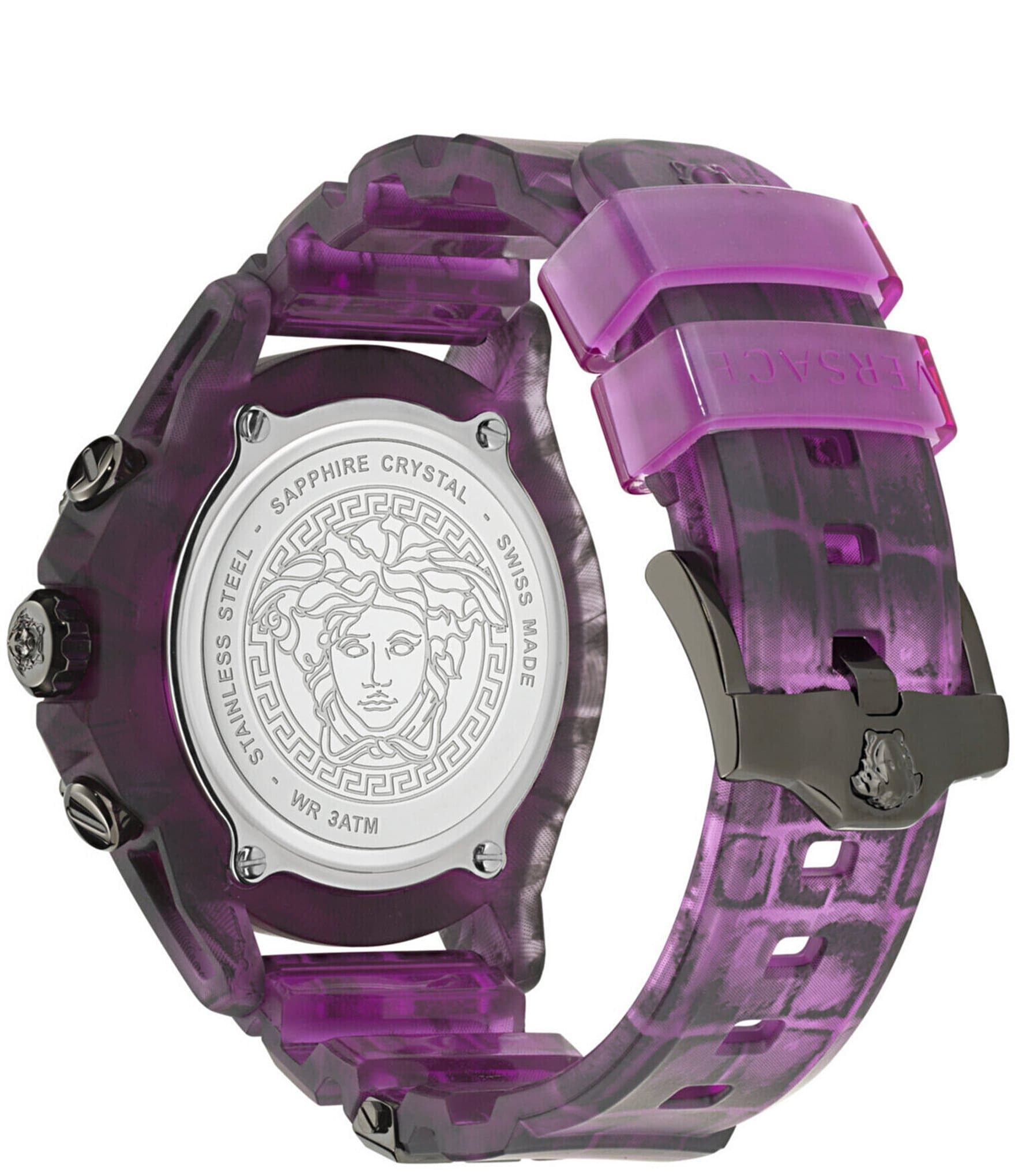 Versace Unisex Icon Active Chronograph Purple Silicone Strap Watch