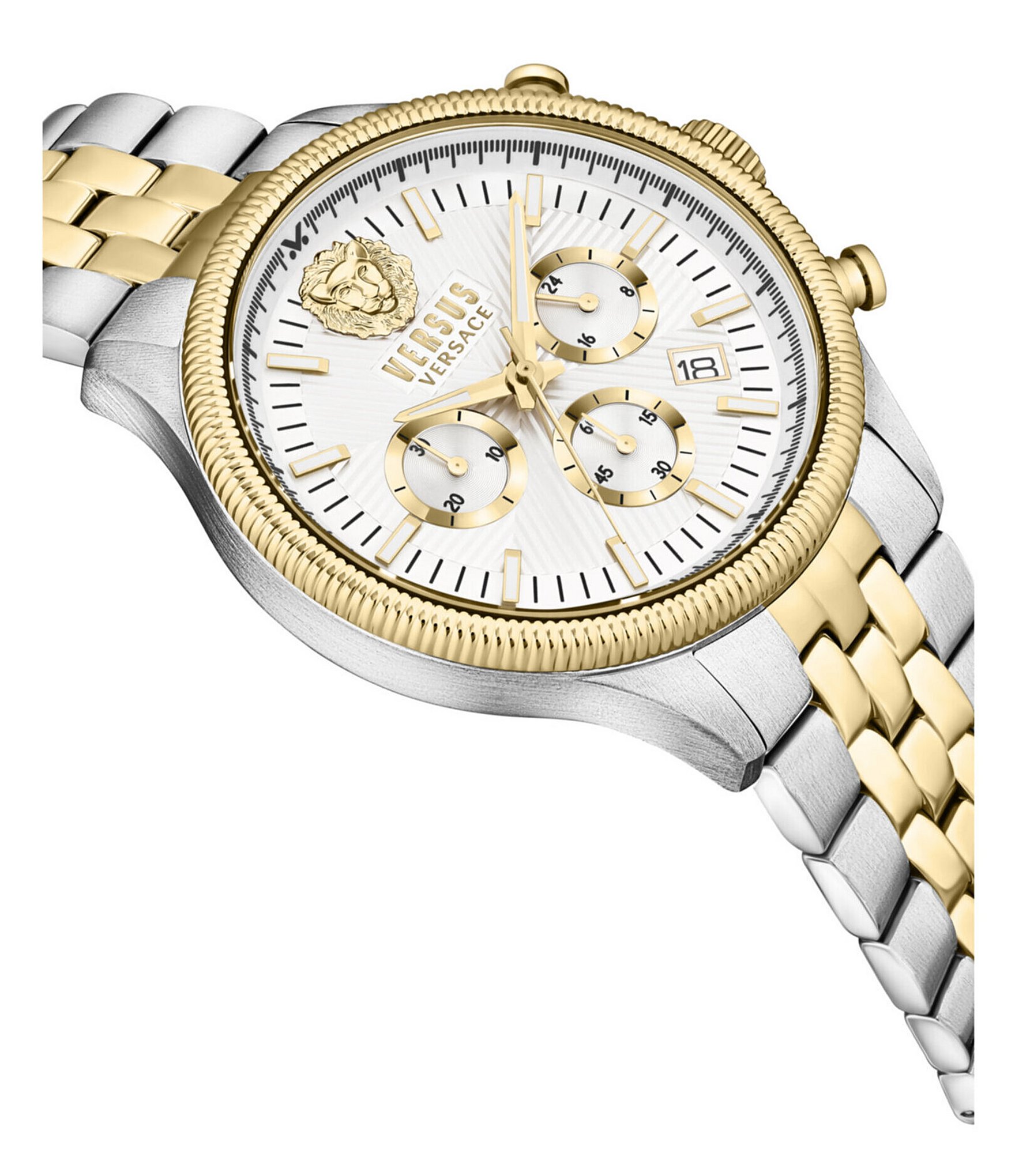 Versace Versus Versace Men's Colonne Chronograph Two Tone Silver Stainless Steel Bracelet Watch