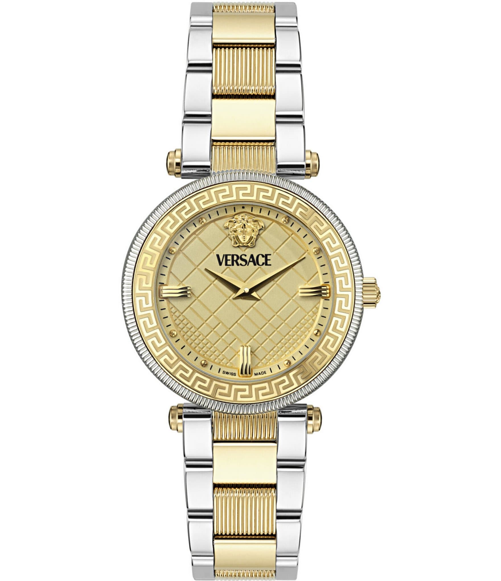 Versace Women's Gold Dial Reve Analog Two Tone Stainless Steel Bracelet Watch