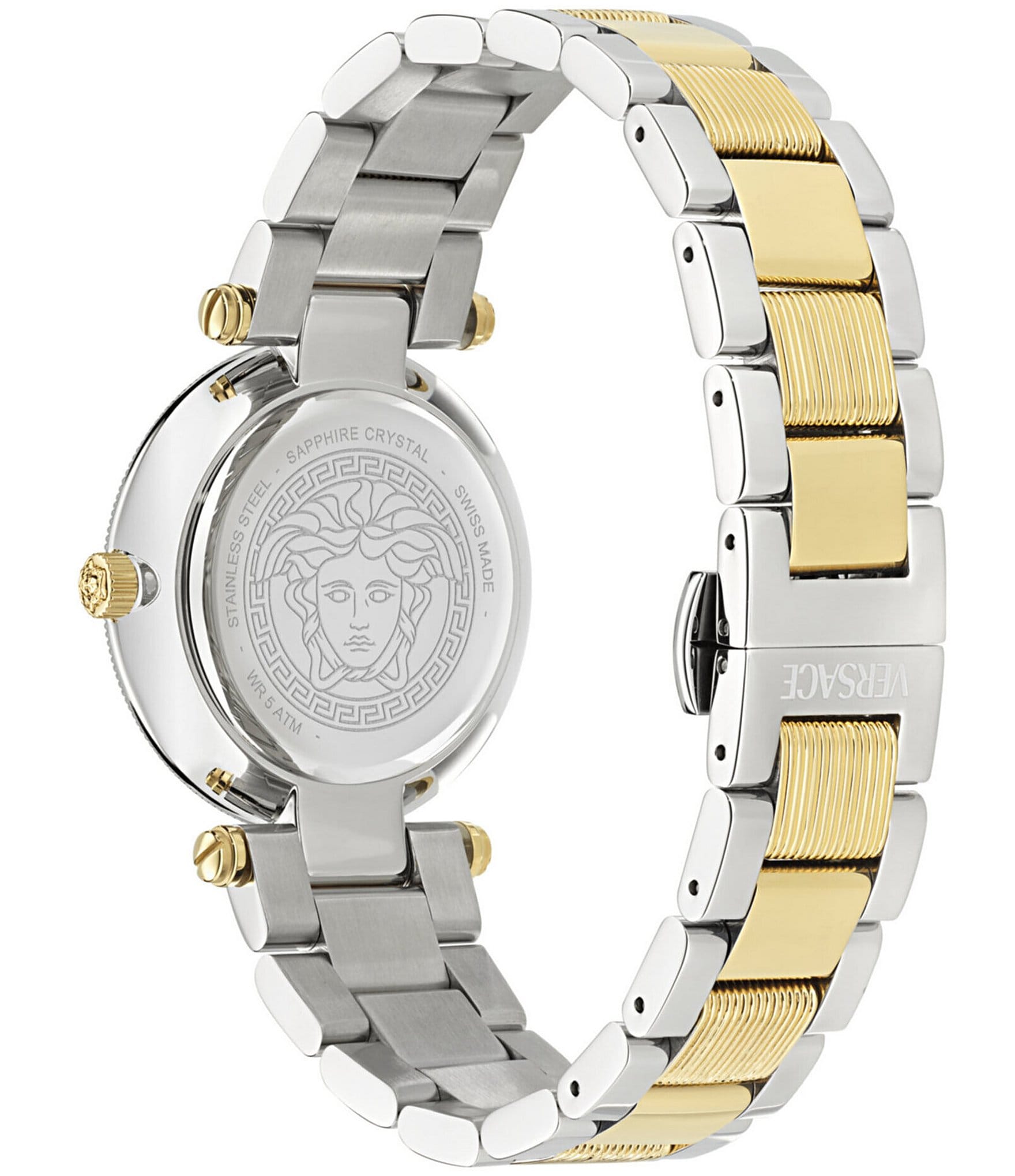 Versace Women's Gold Dial Reve Analog Two Tone Stainless Steel Bracelet Watch