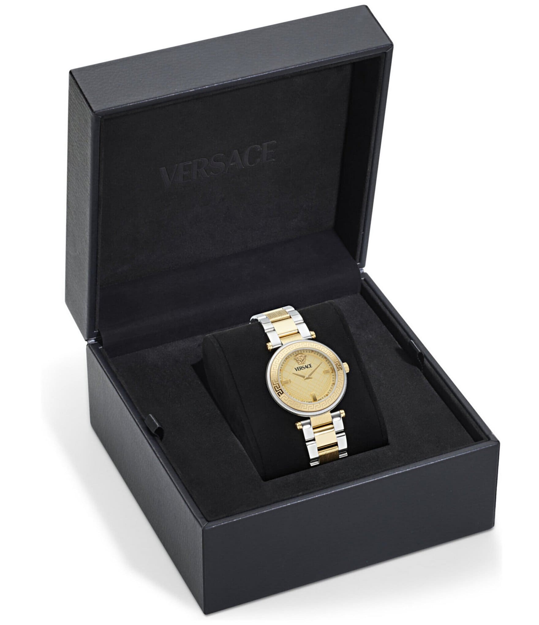 Versace Women's Gold Dial Reve Analog Two Tone Stainless Steel Bracelet Watch