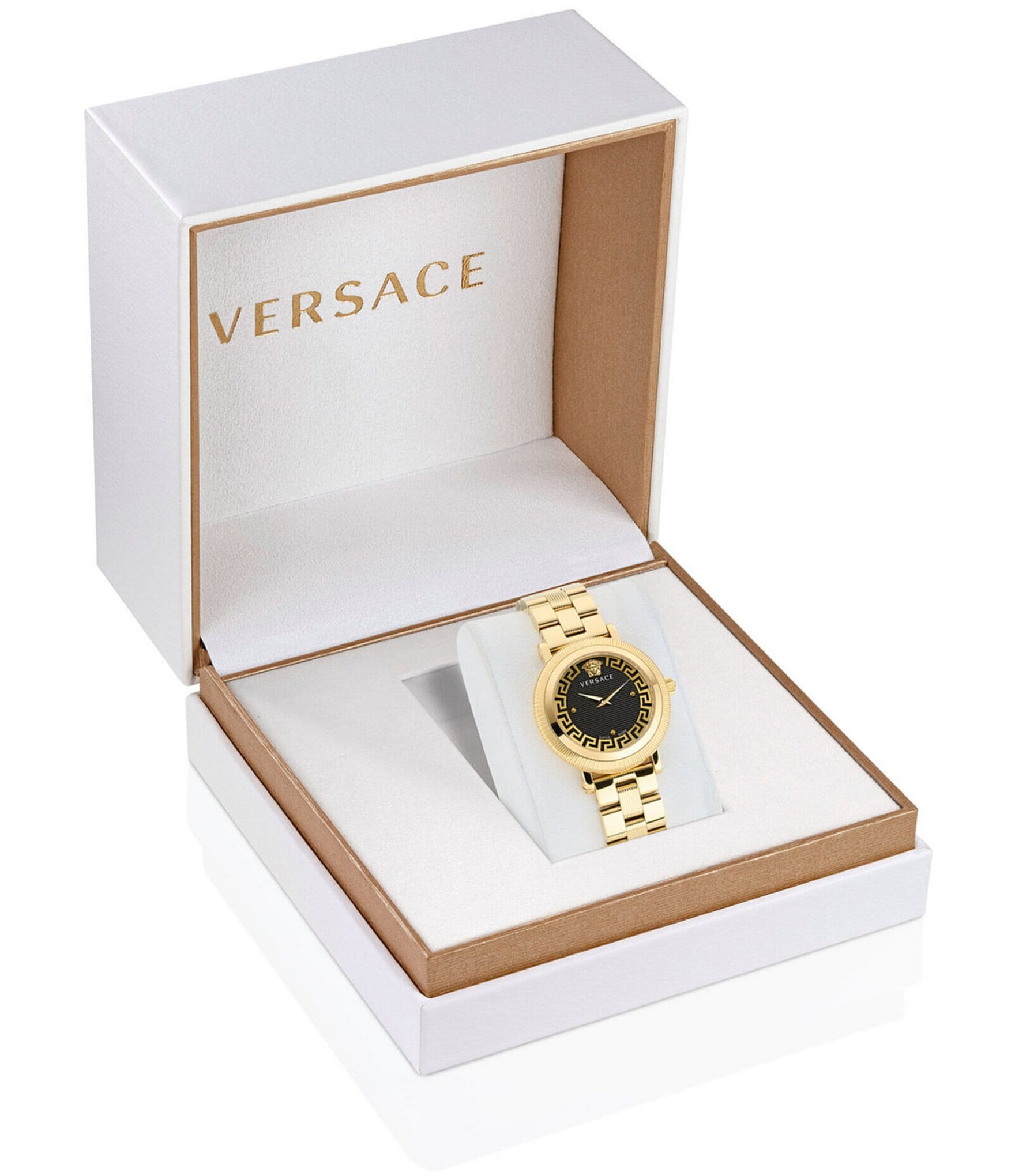 Versace Women's Greca Flourish Quartz Analog Gold Stainless Steel Bracelet Watch